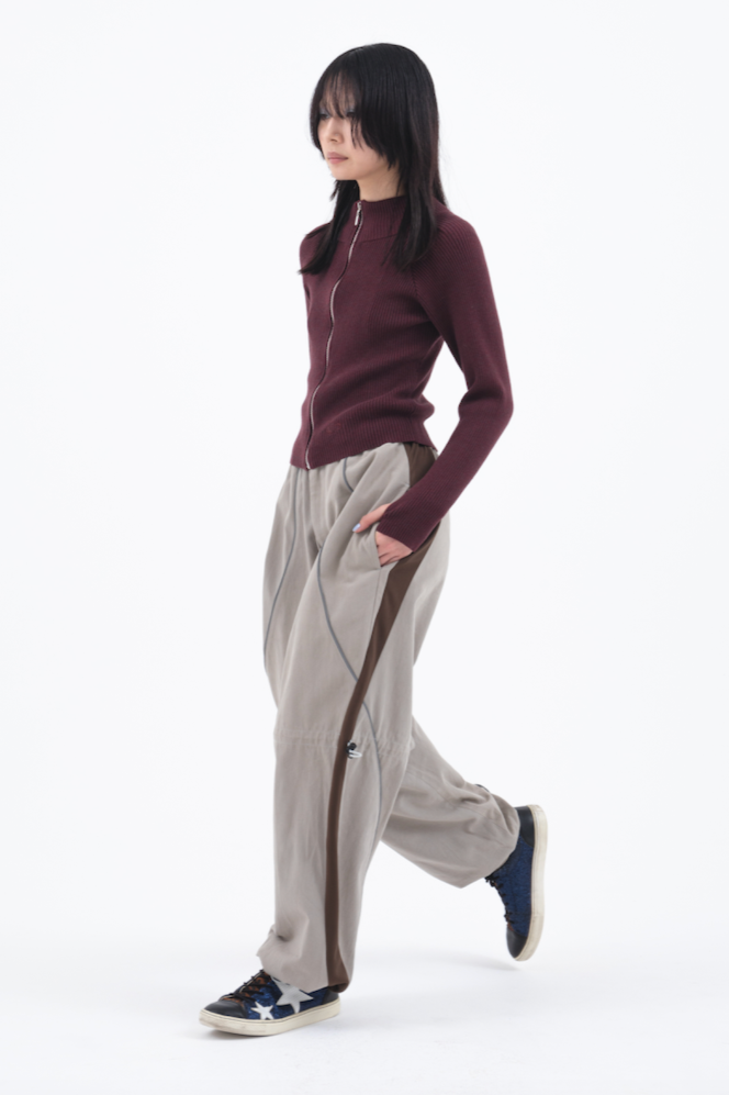 "CORREDOR" Zip Knit【Burgundy】