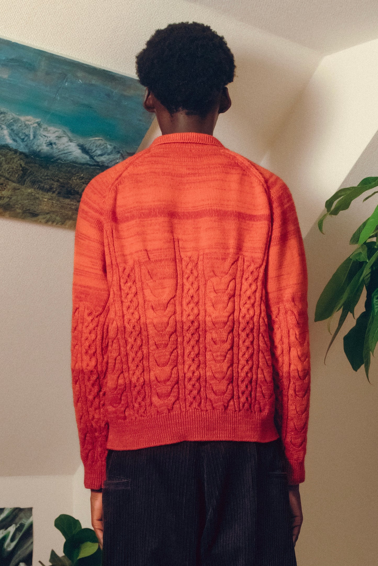 Gradation Cable Knit【RED】