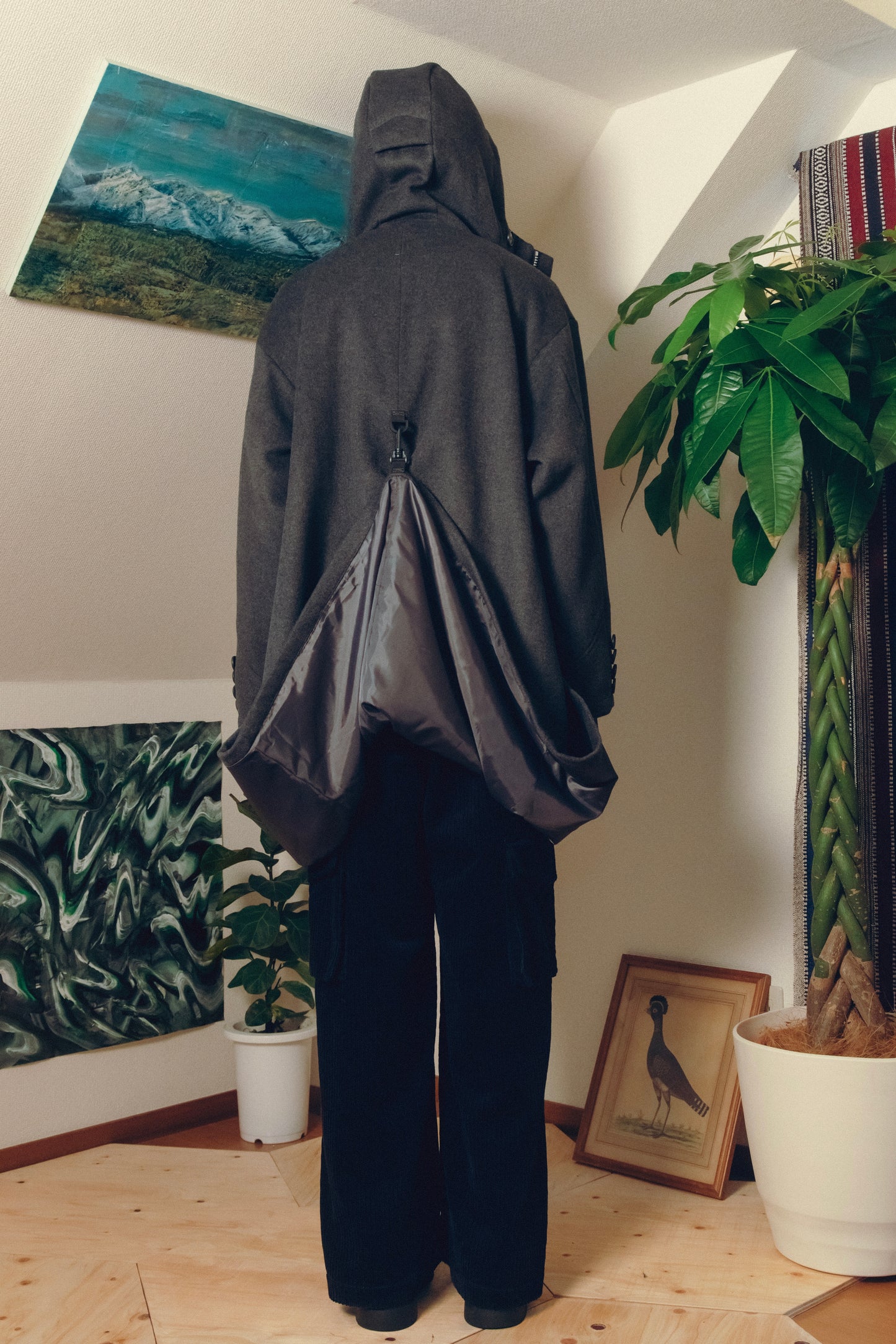 Hooded Long Coat【GRY】