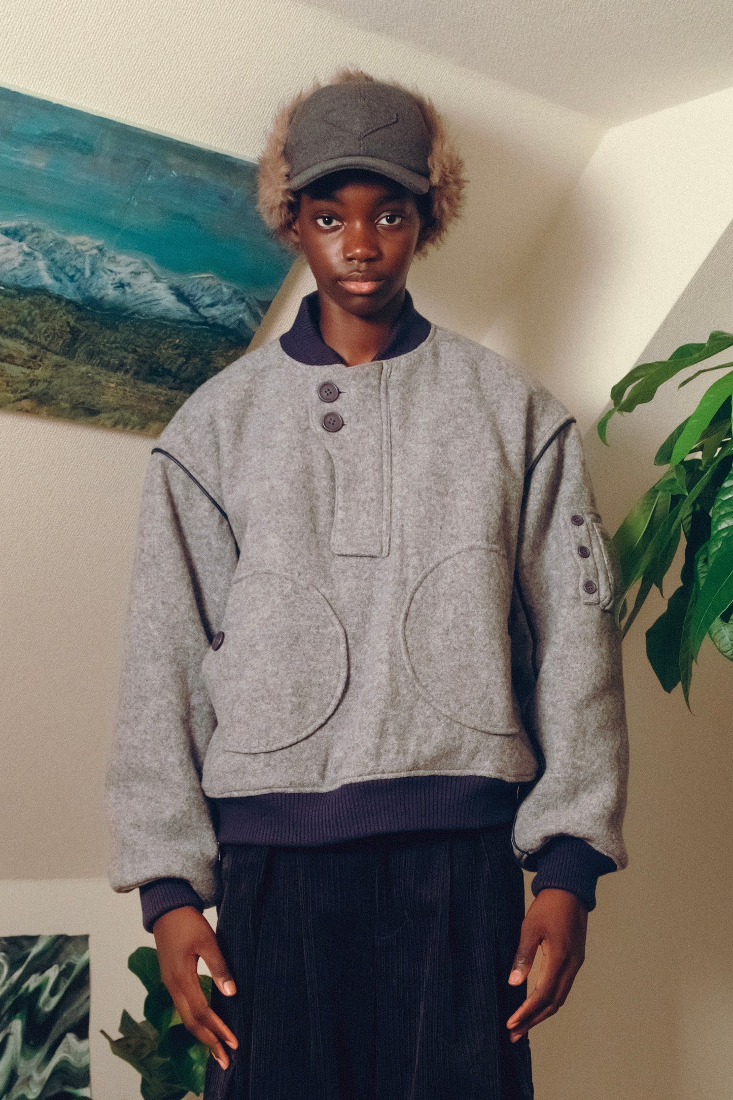 Wool Pull Over Jacket【GRY】
