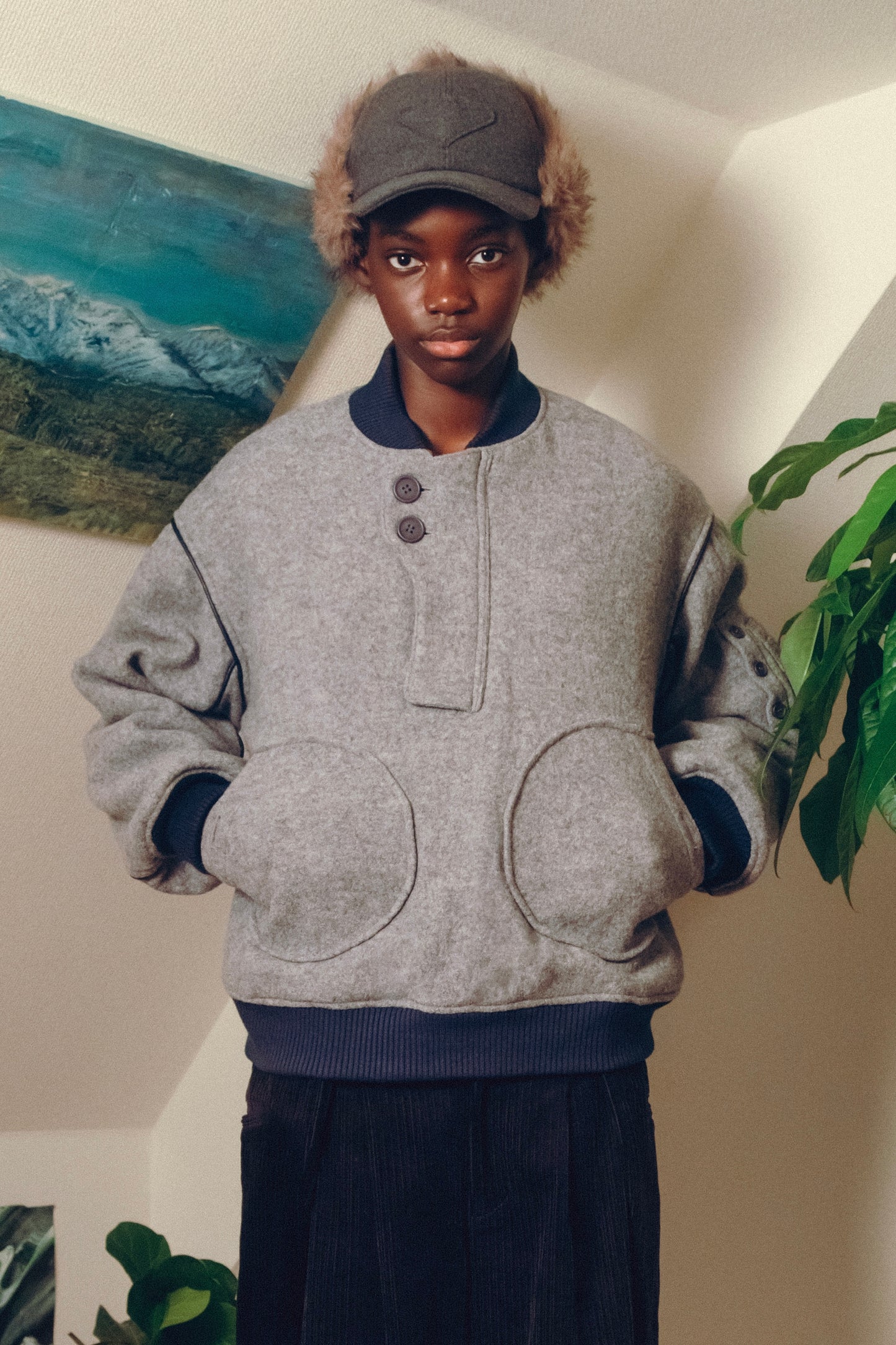 Wool Pull Over Jacket【GRY】