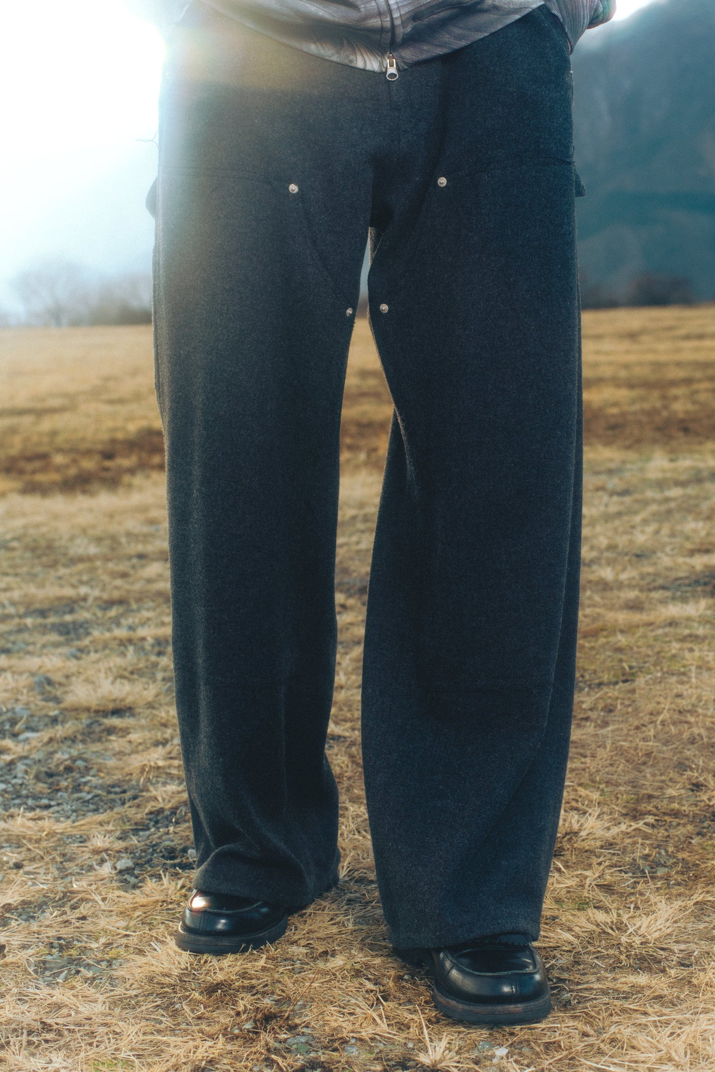 MELANGE PAINTER PANTS【BLK】