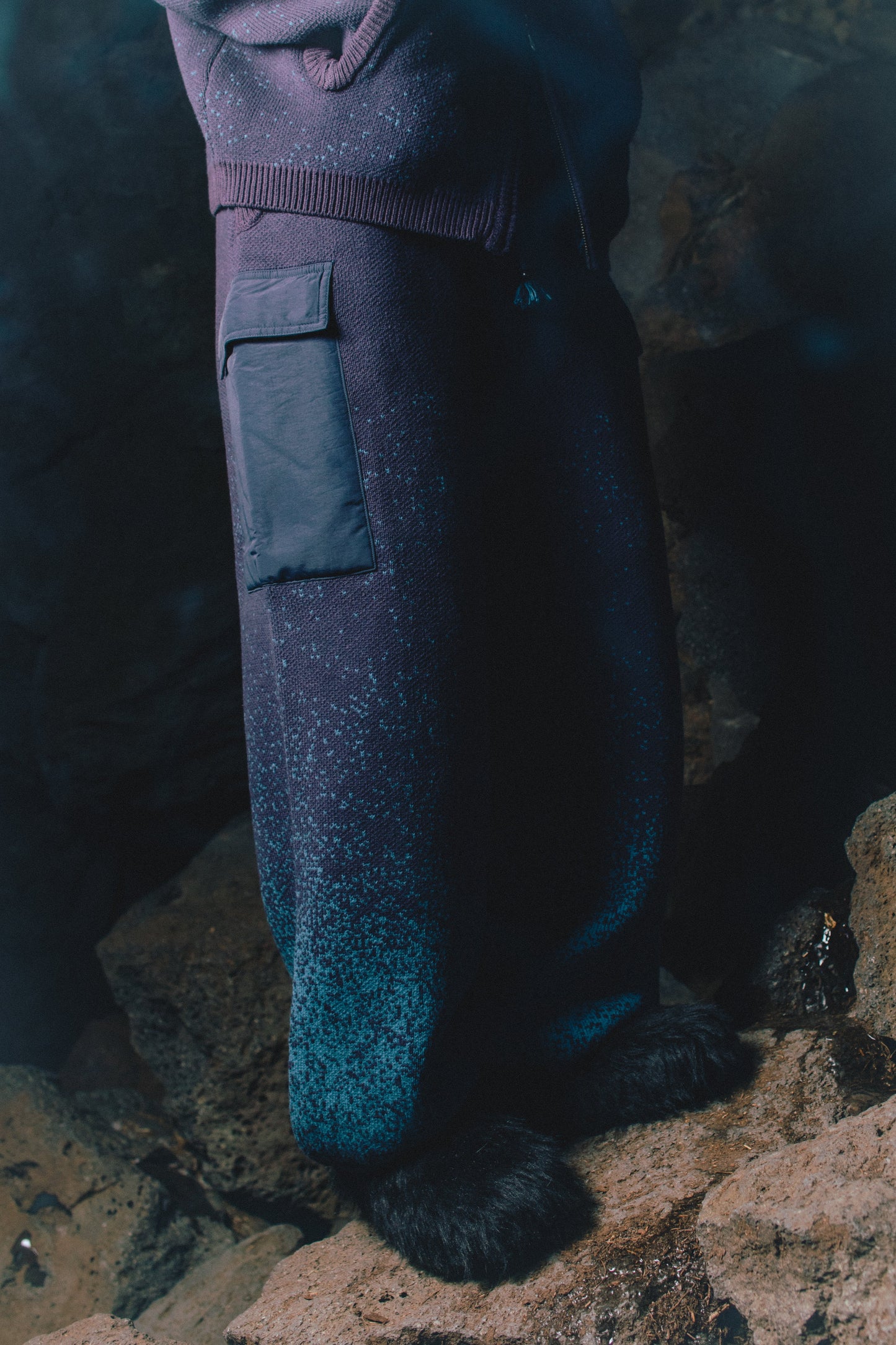 GRADATION WIDE KNIT PANTS"YUKIYAMA"