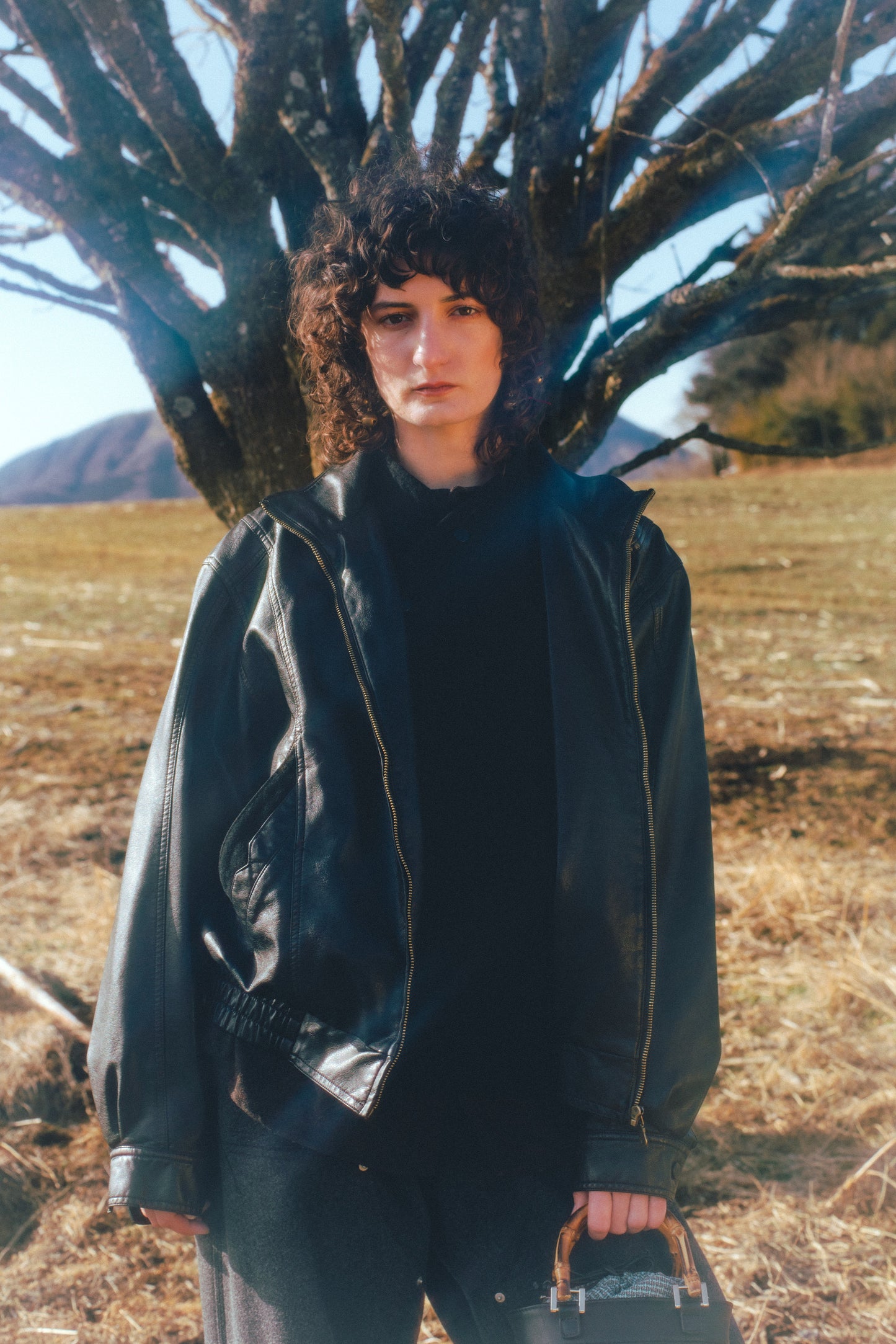 LEATHER LAYERED JACKET "DOUGI"