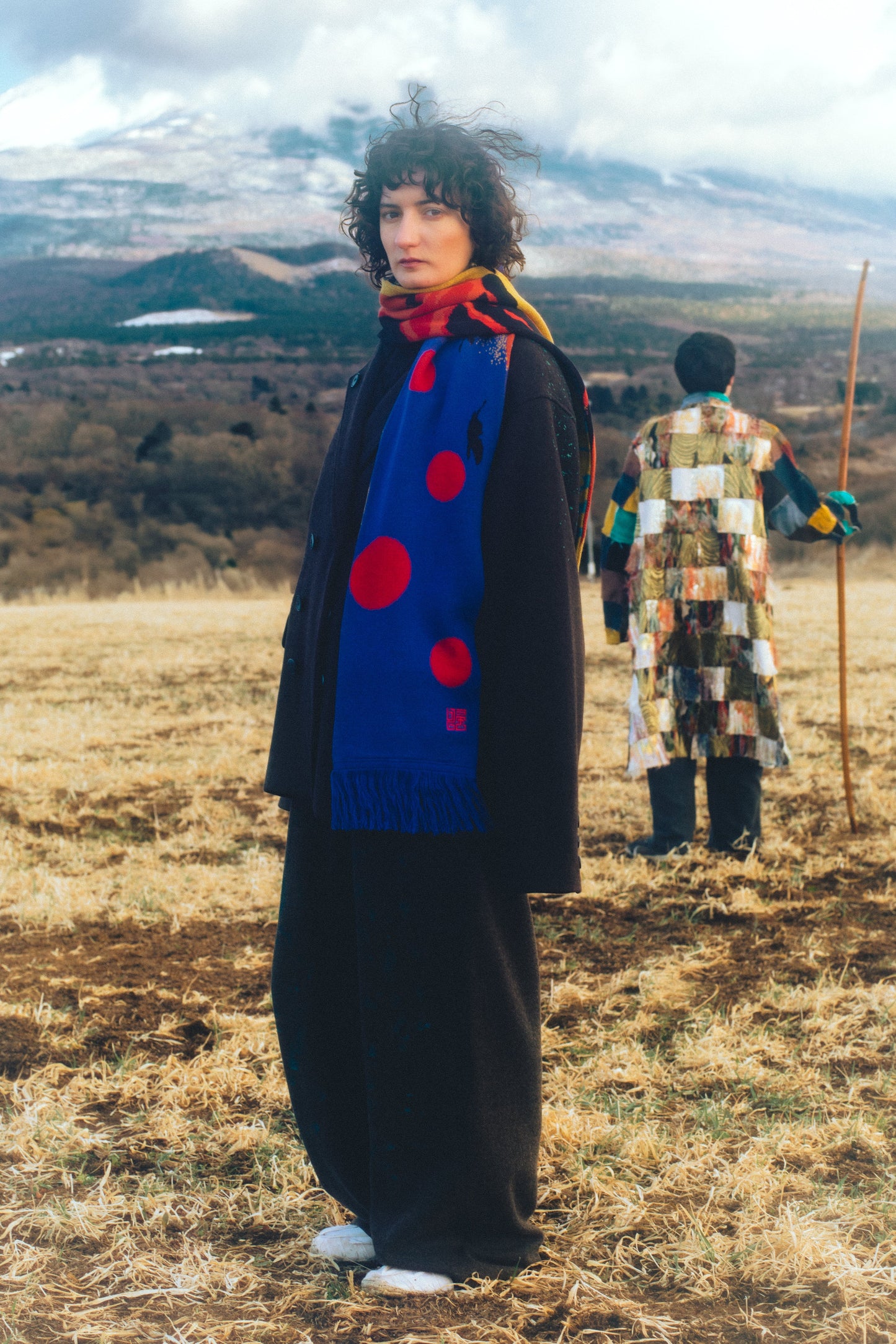 MELANGE PAINTER PANTS【BRN】