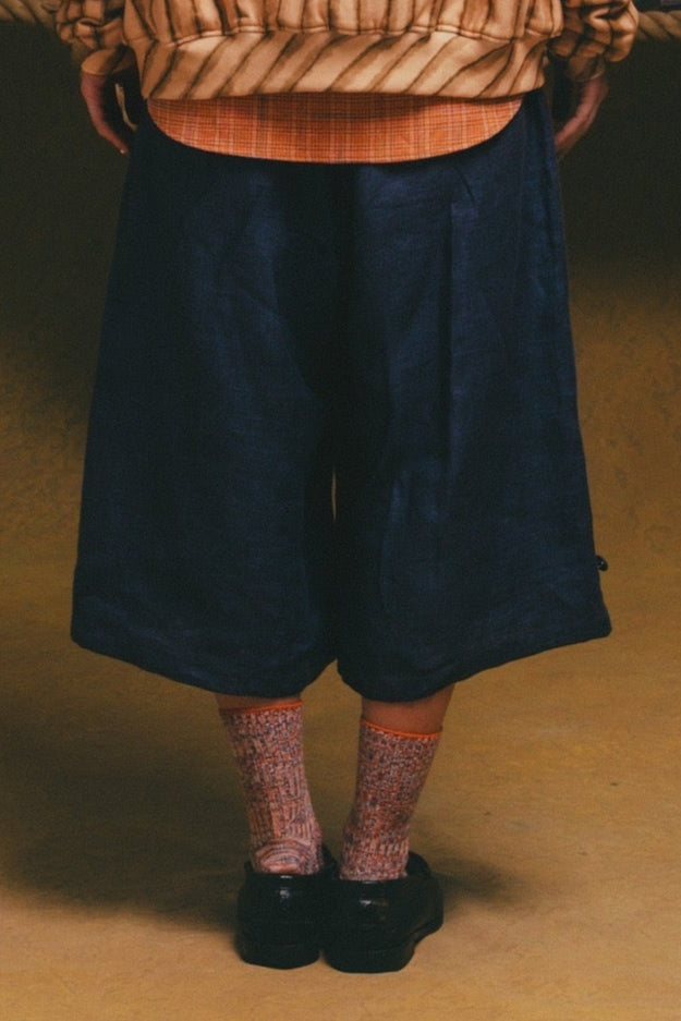 Linen Brade Buggy Shorts【NVY】