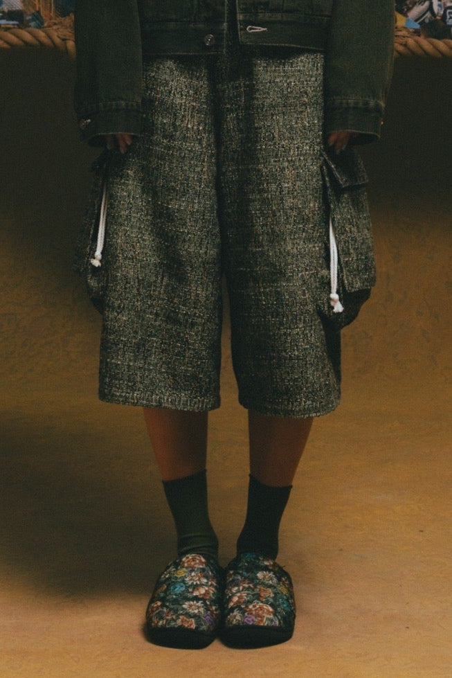 Tweed Purse Cargo Shorts【GRN】