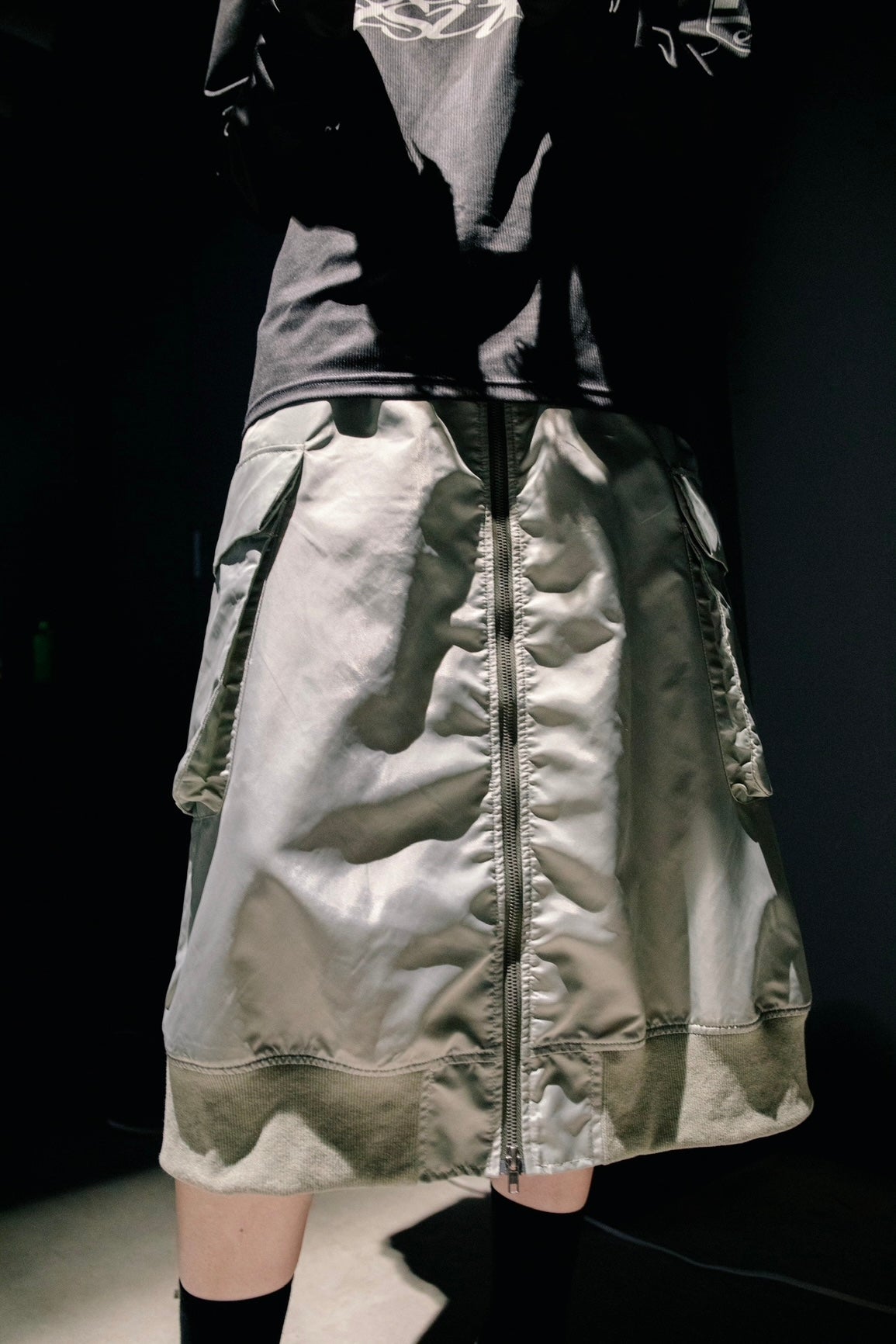 Nylon Rib Skirt 【Gray】