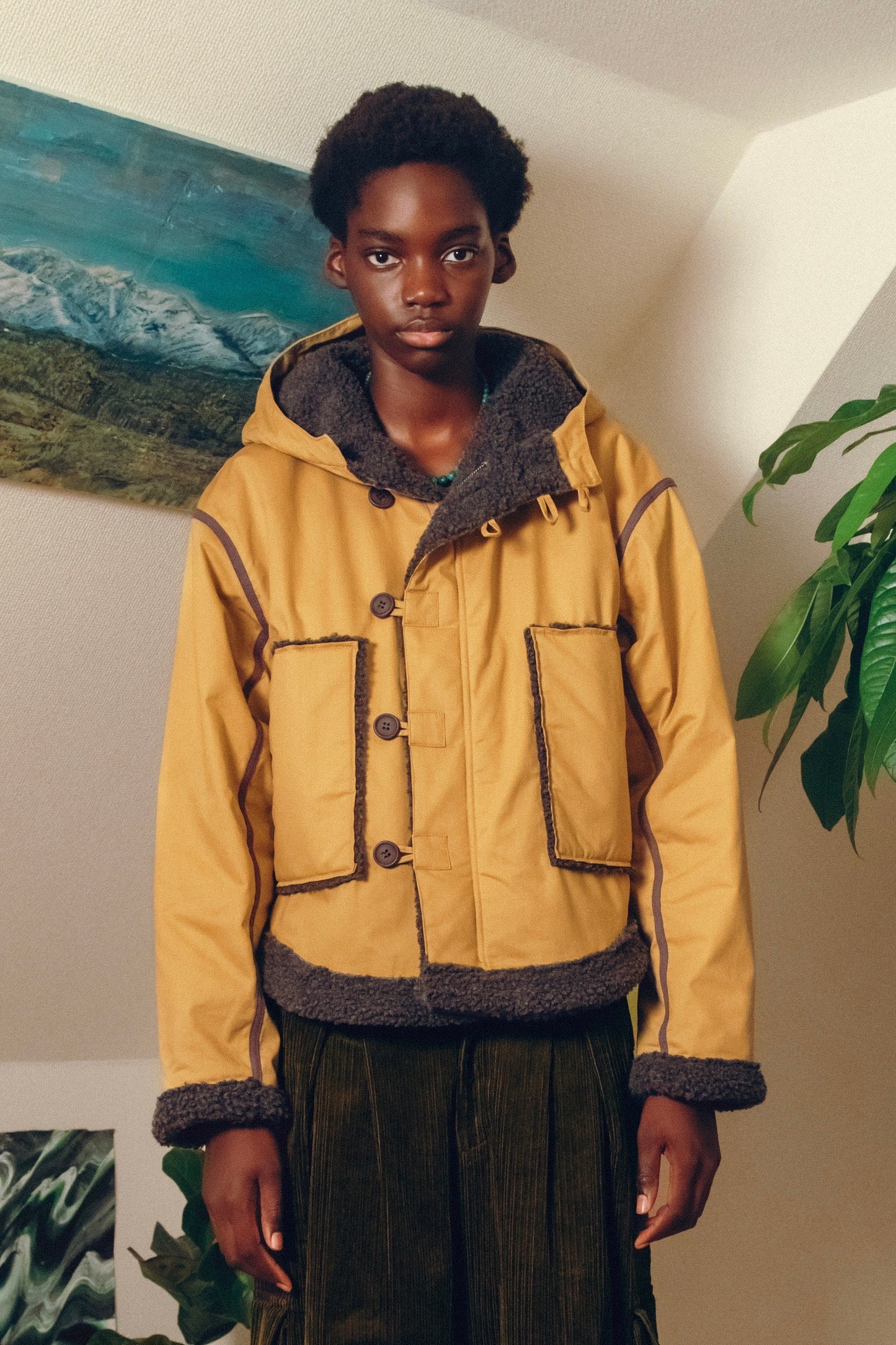 Hooded boa Jacket