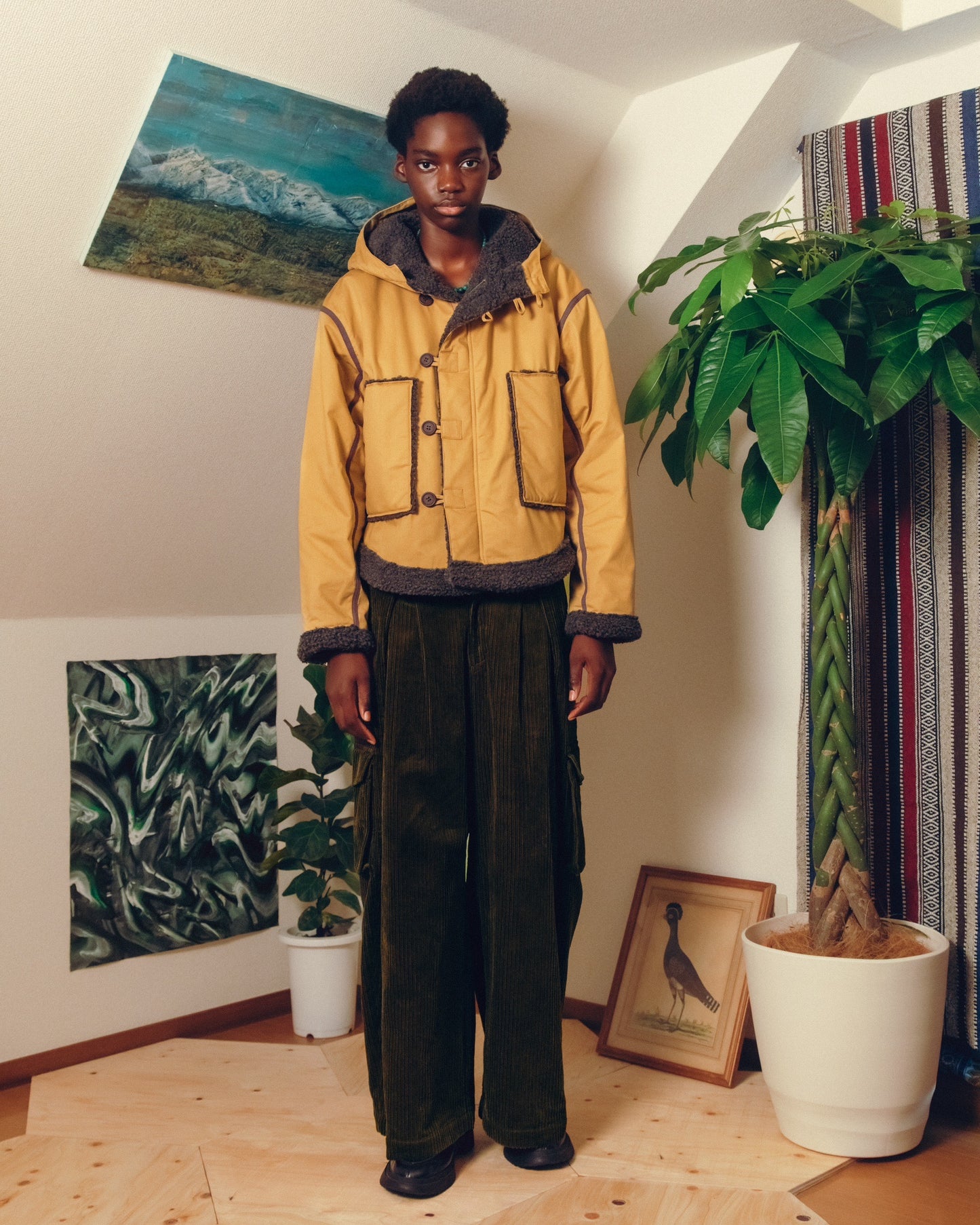 Hooded boa Jacket