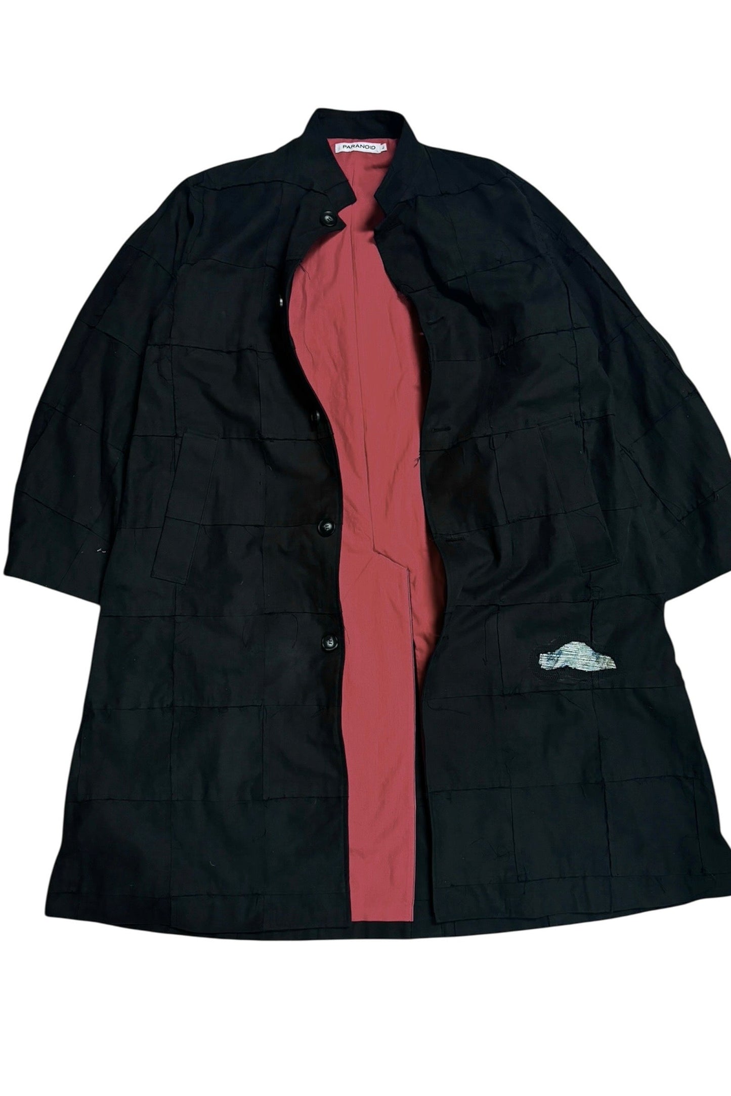 STAND COLLAR PATCHWORK COAT