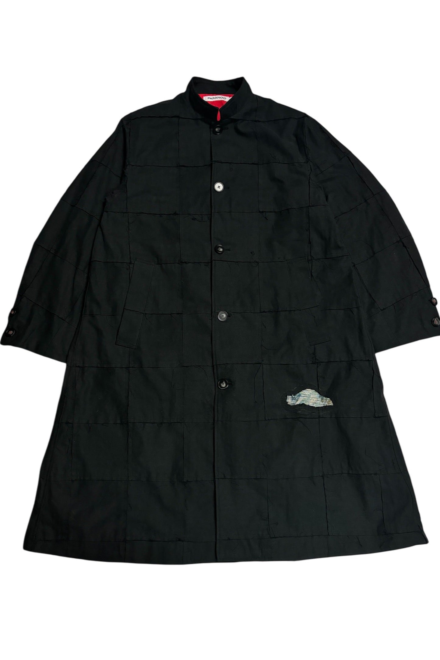 STAND COLLAR PATCHWORK COAT