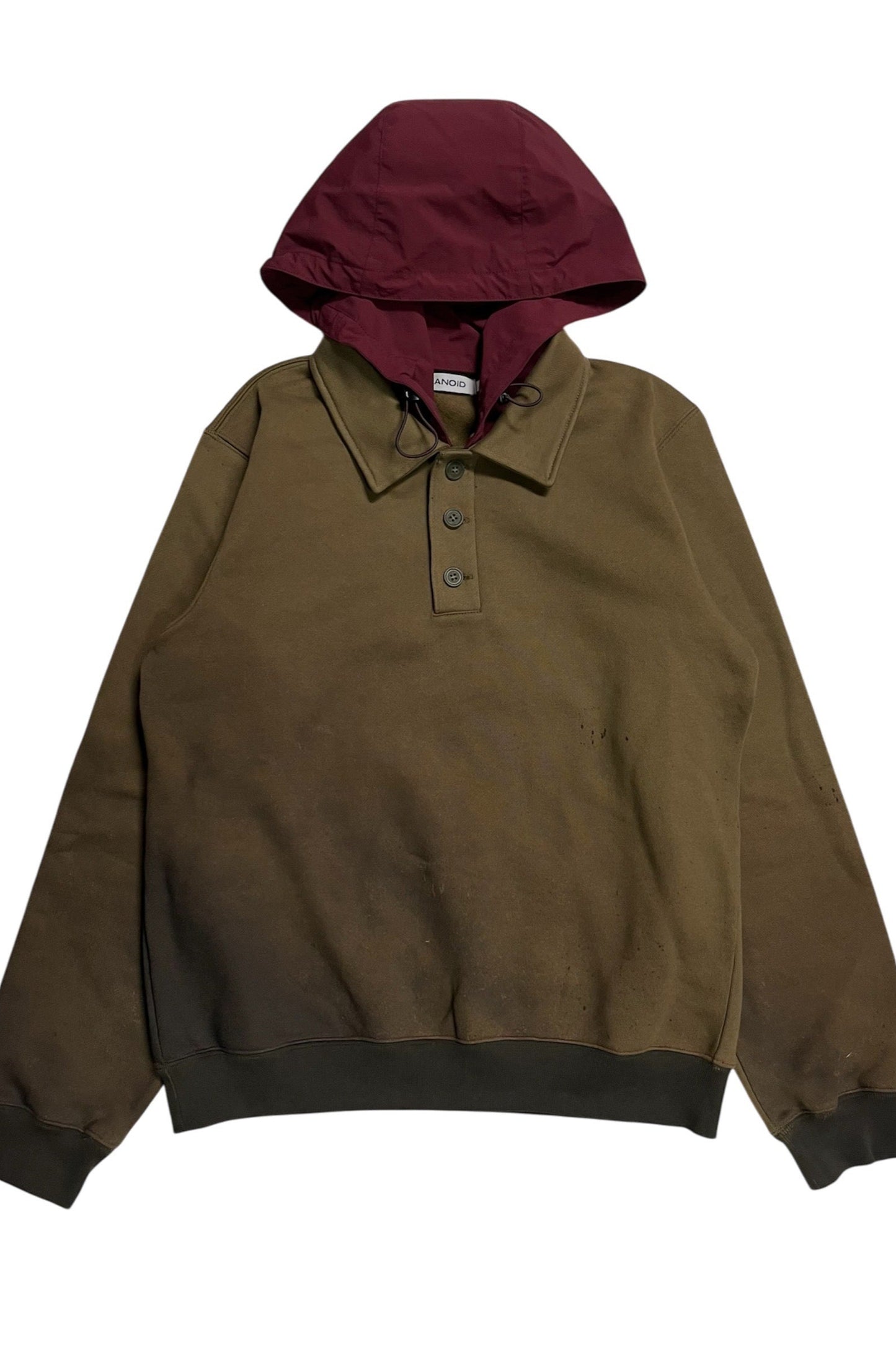 GRADATION HOODED POLO SWEATER