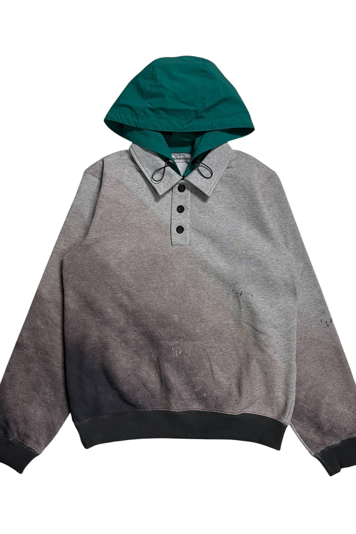 GRADATION HOODED POLO SWEATER