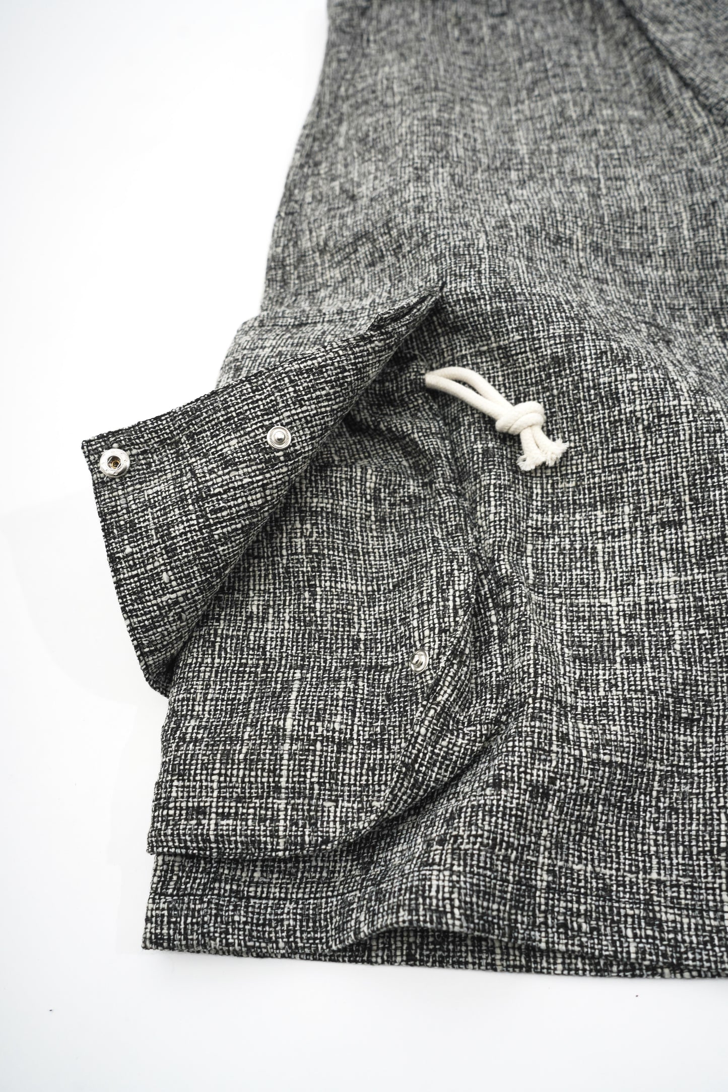 Tweed Purse Cargo Shorts【BLK】