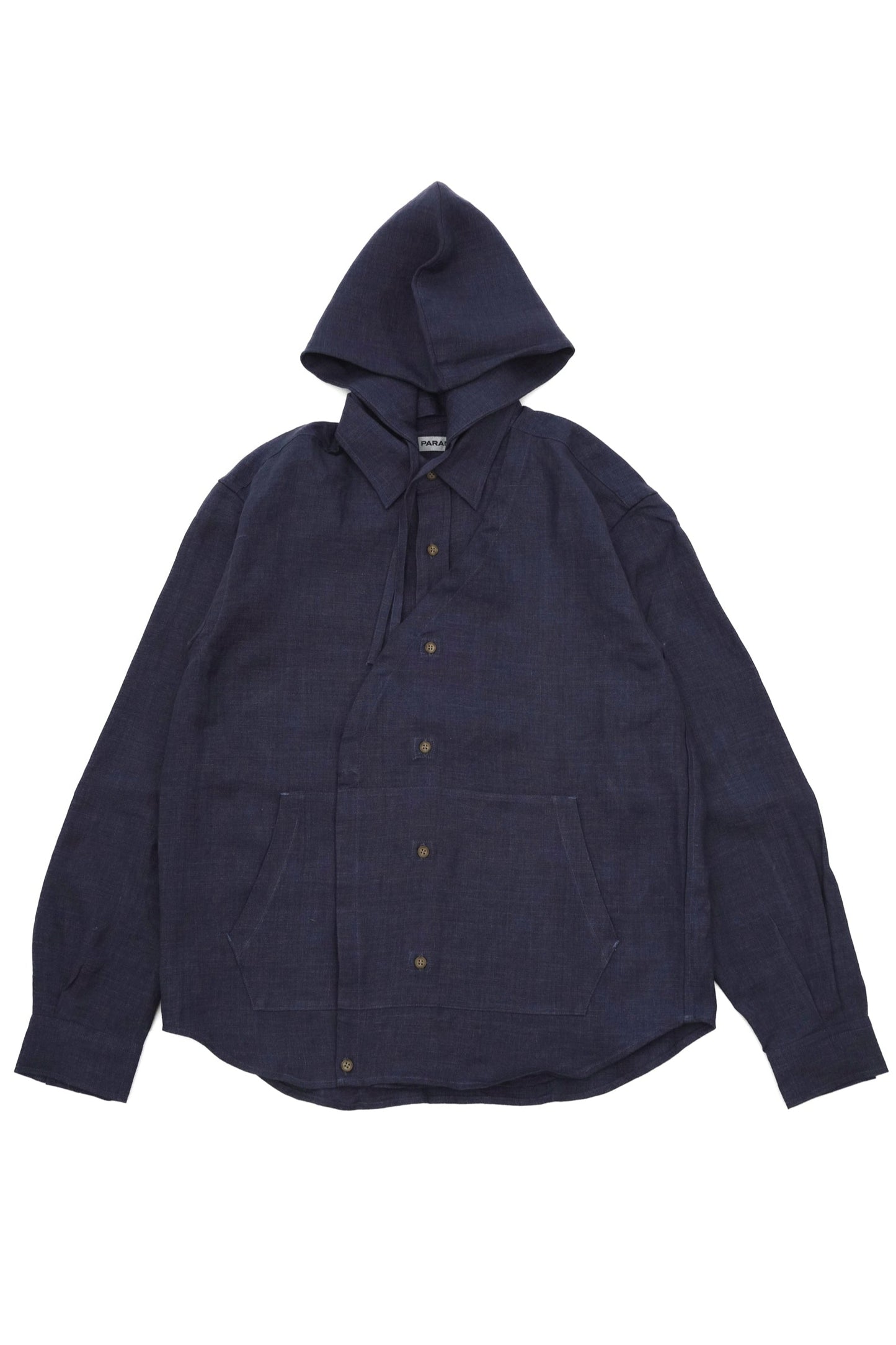 Linen Hooded Panel Shirt【NVY】