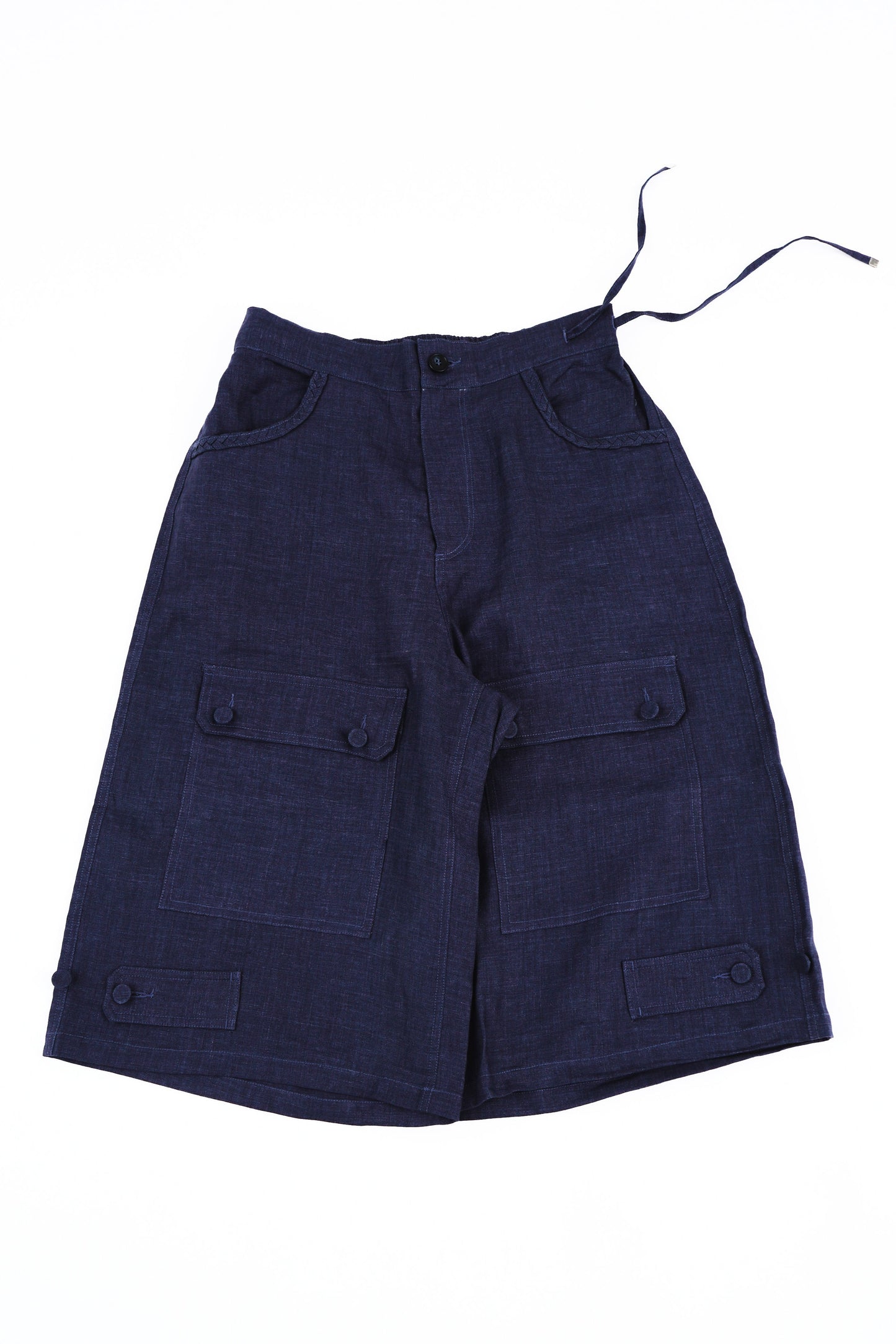 Linen Brade Buggy Shorts【NVY】