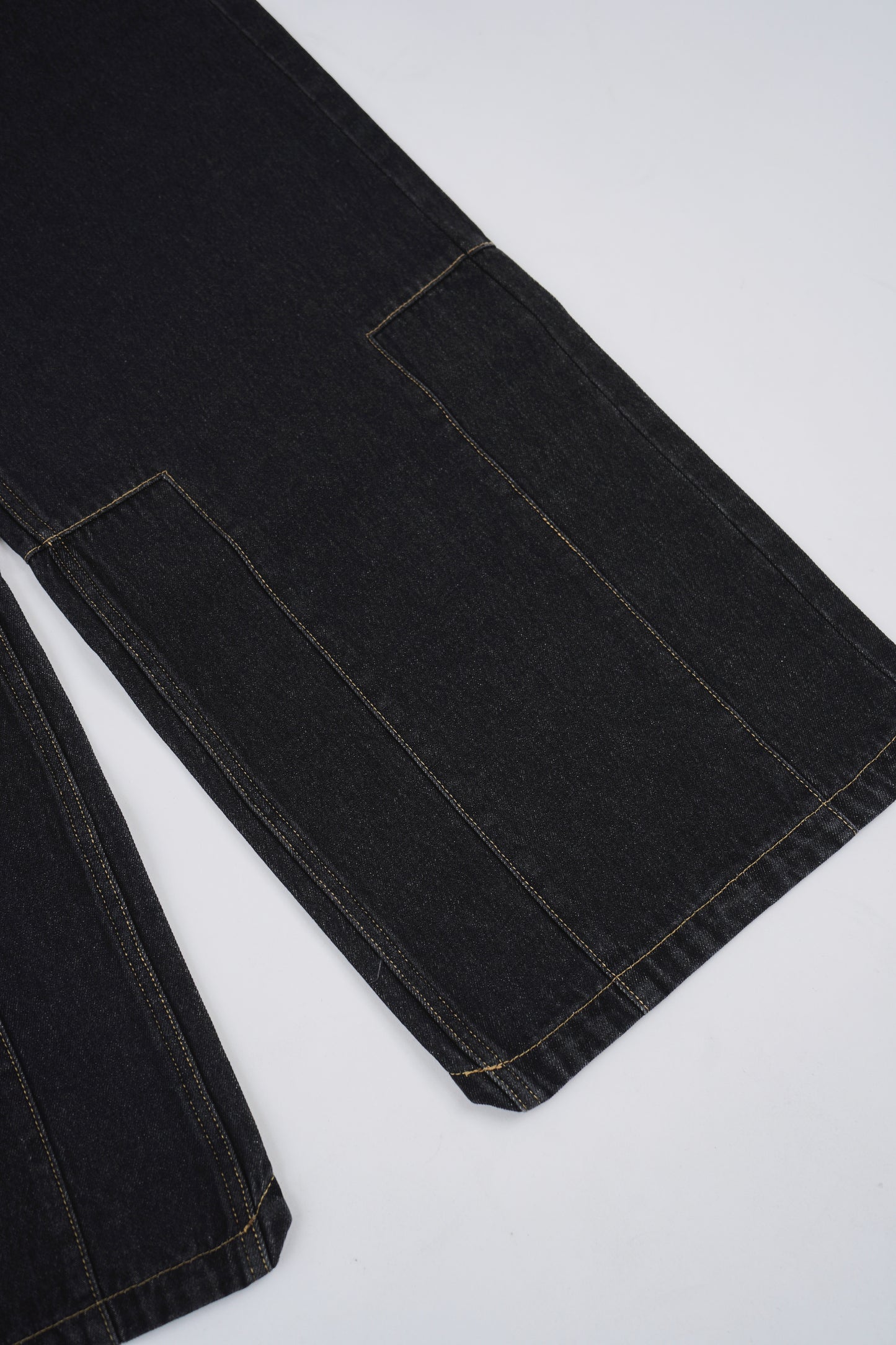 Two Zips Straight Wide Denim【BLK】