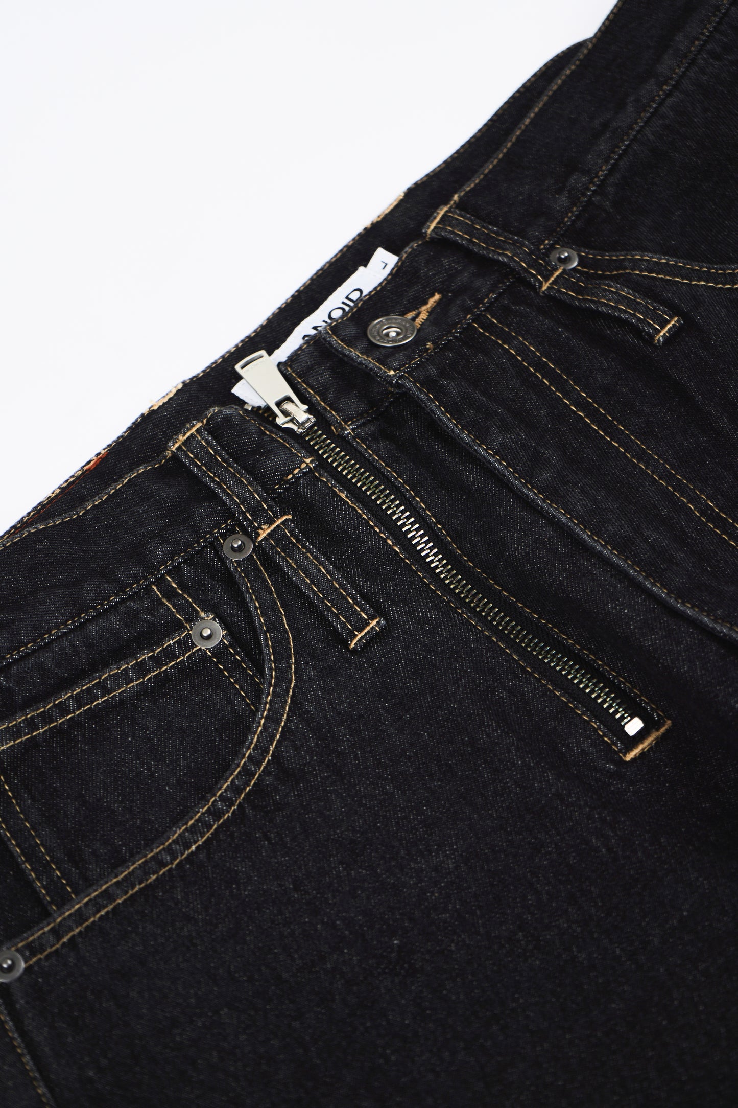 Two Zips Straight Wide Denim【BLK】
