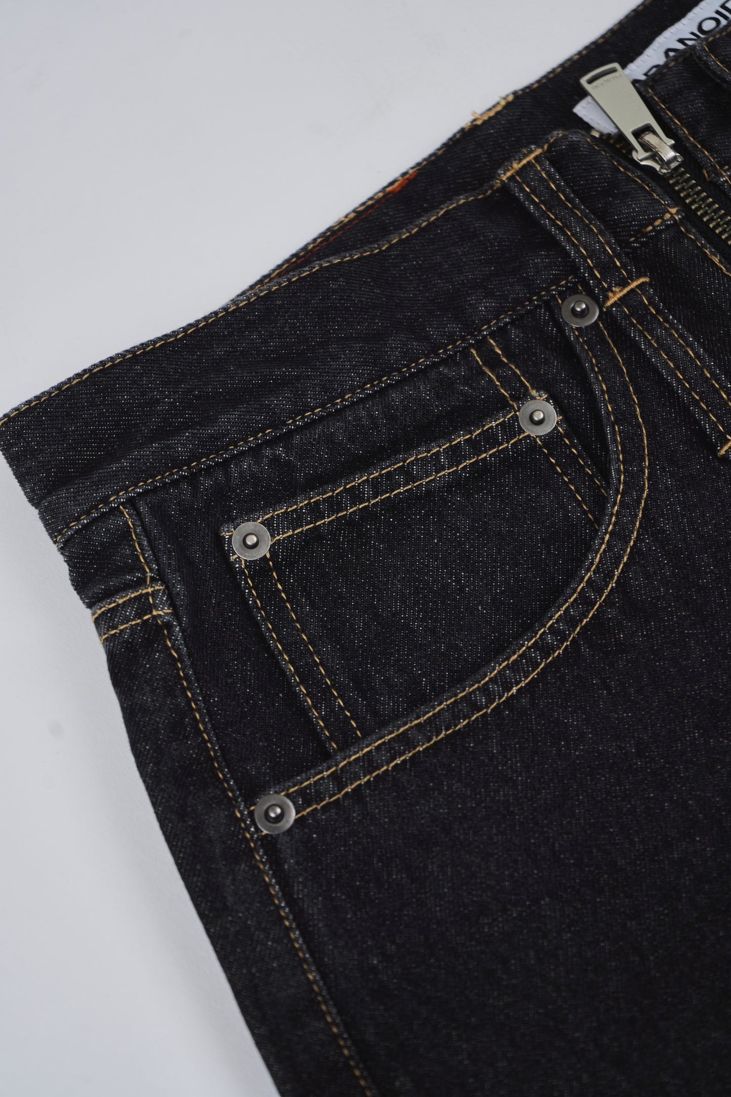 Two Zips Straight Wide Denim【BLK】