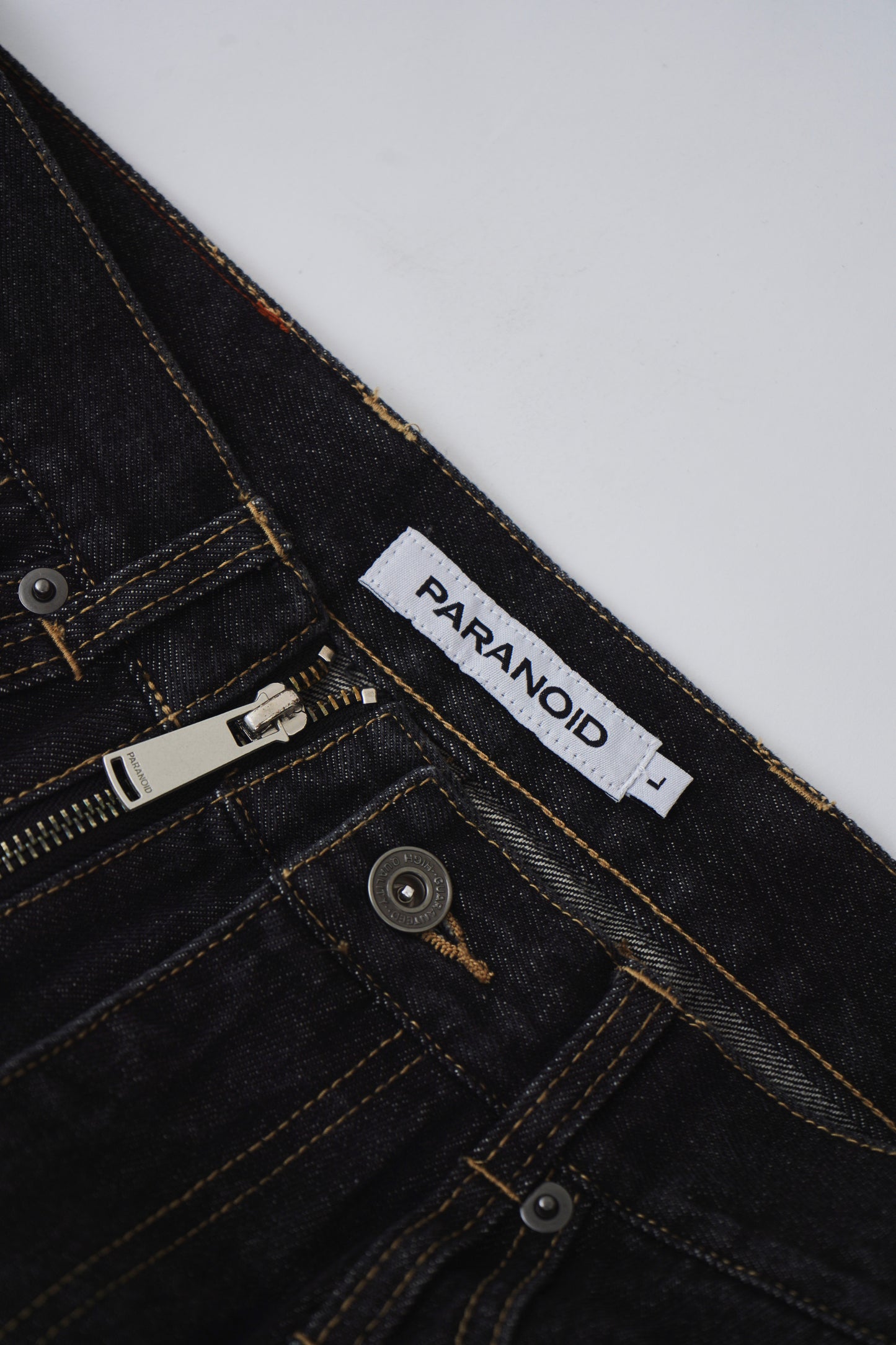Two Zips Straight Wide Denim【BLK】