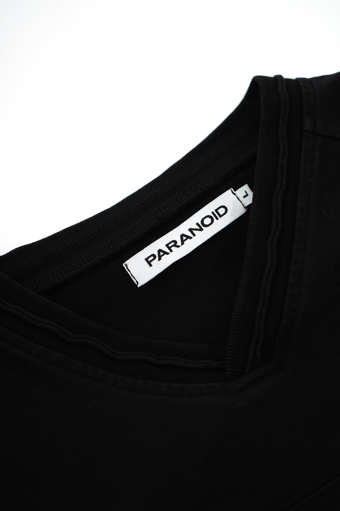 V-neck Elbow Patch L/S T-Shirt【BLK】