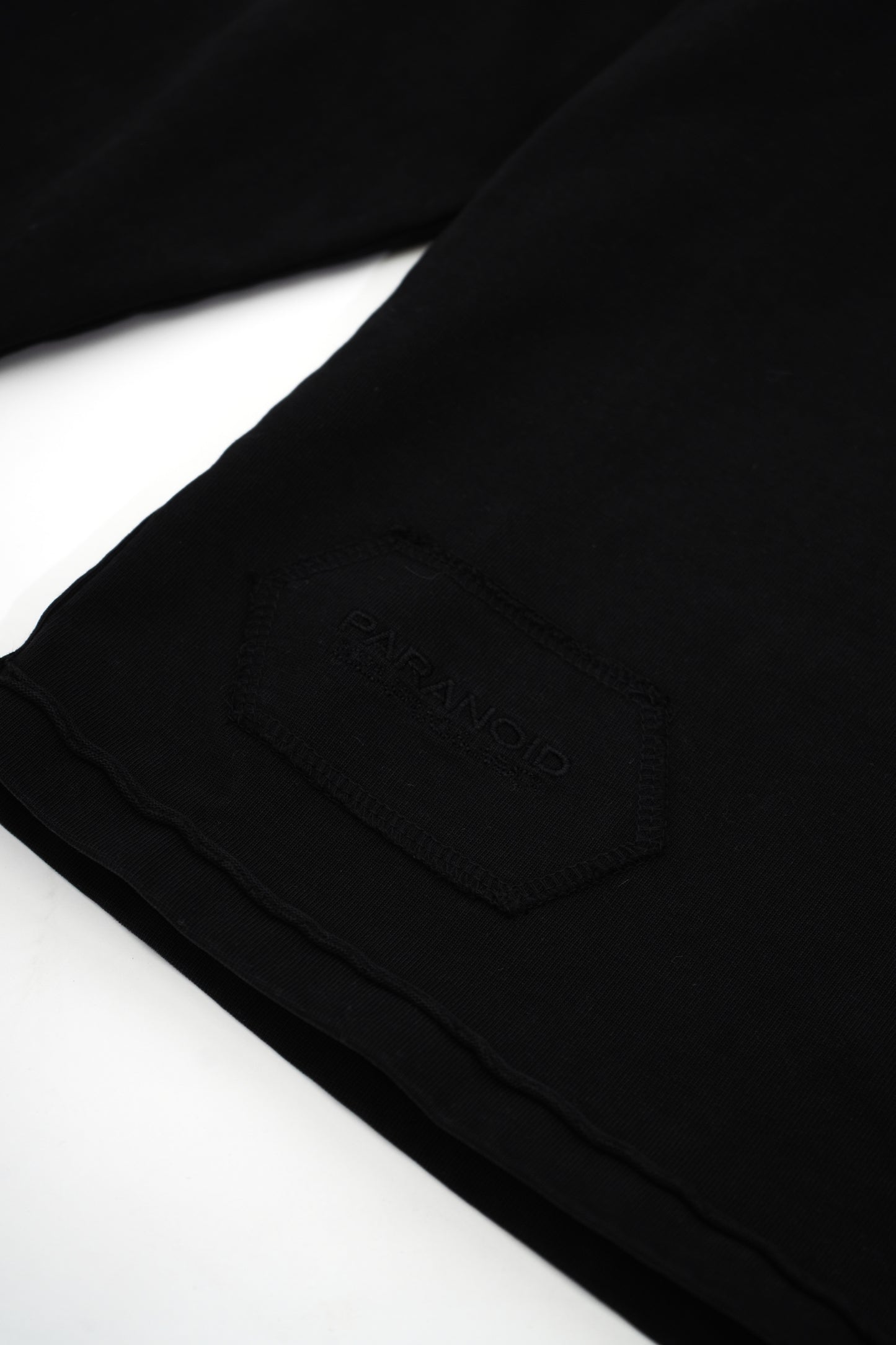 V-neck Elbow Patch L/S T-Shirt【BLK】