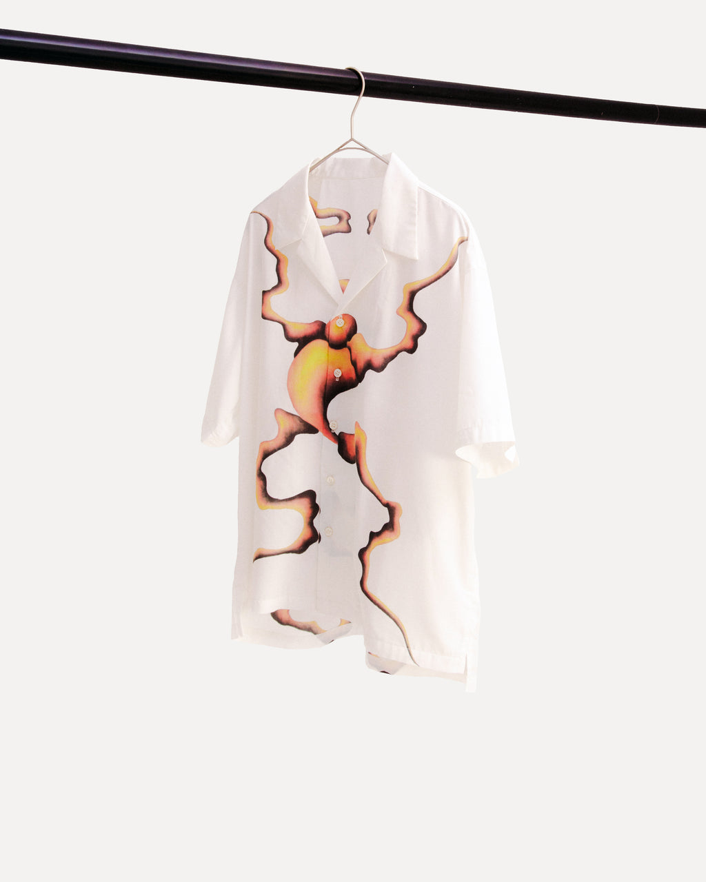 "print open collar"shirt
