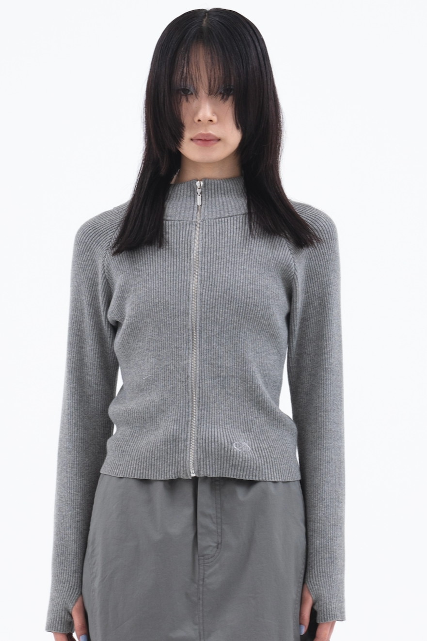 "CORREDOR" Zip Knit 【Gray】