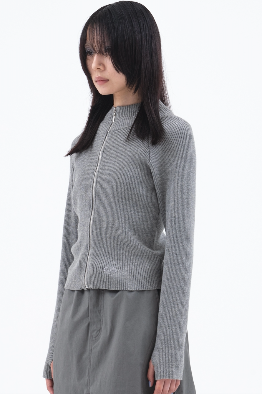 "CORREDOR" Zip Knit 【Gray】