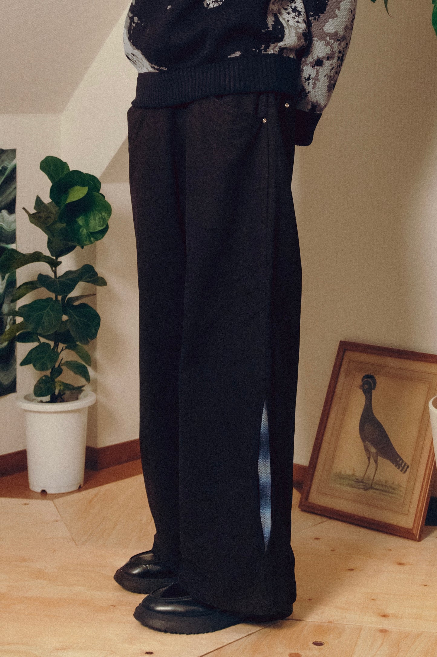 Side Slit Pants【BLK】