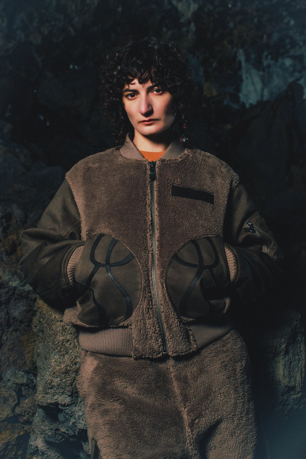 "tomo" boa/suede ma-1 jacket