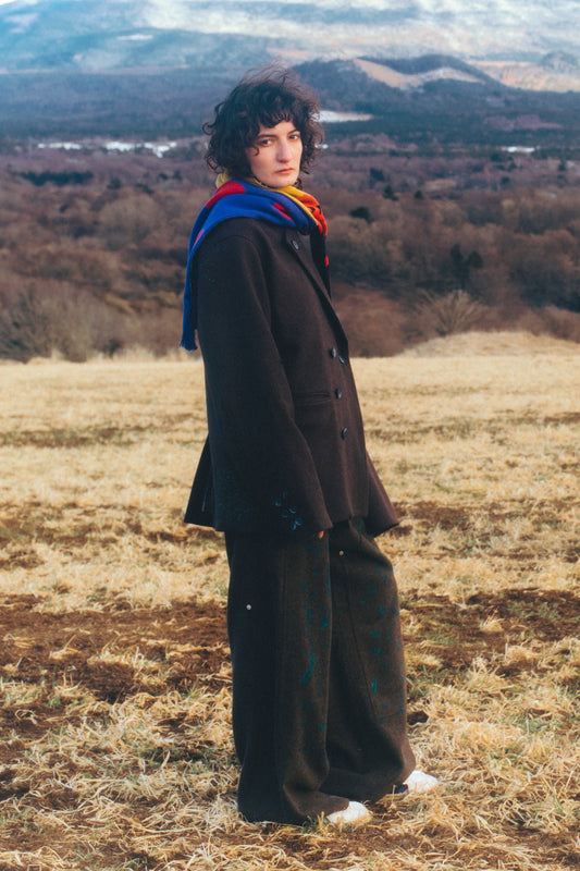 MELANGE PAINTER PANTS【BRN】