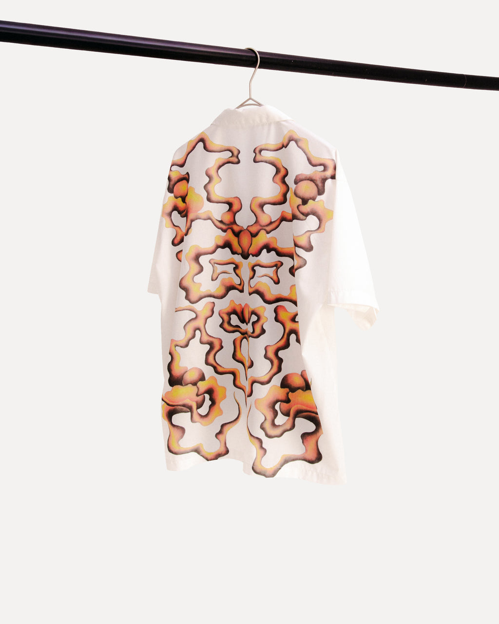"print open collar"shirt