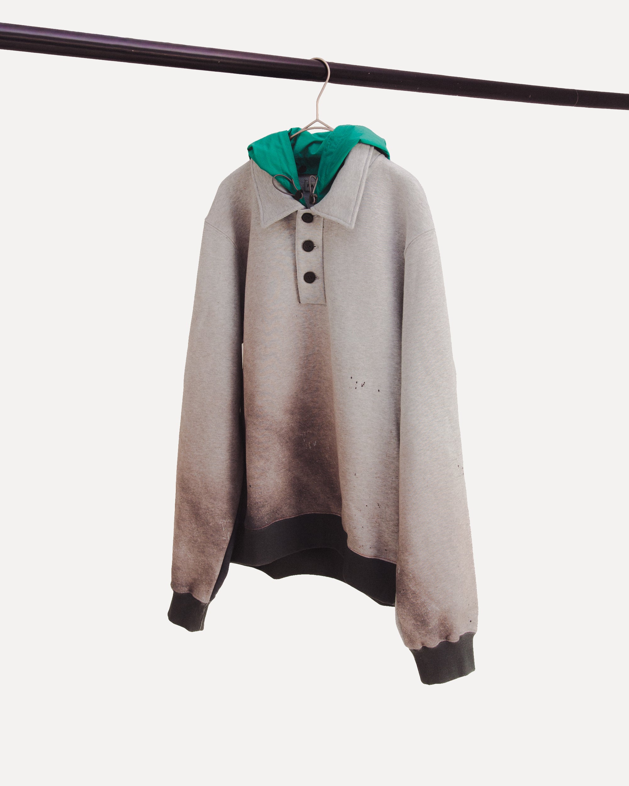 "gradation hooded" polo sweayer