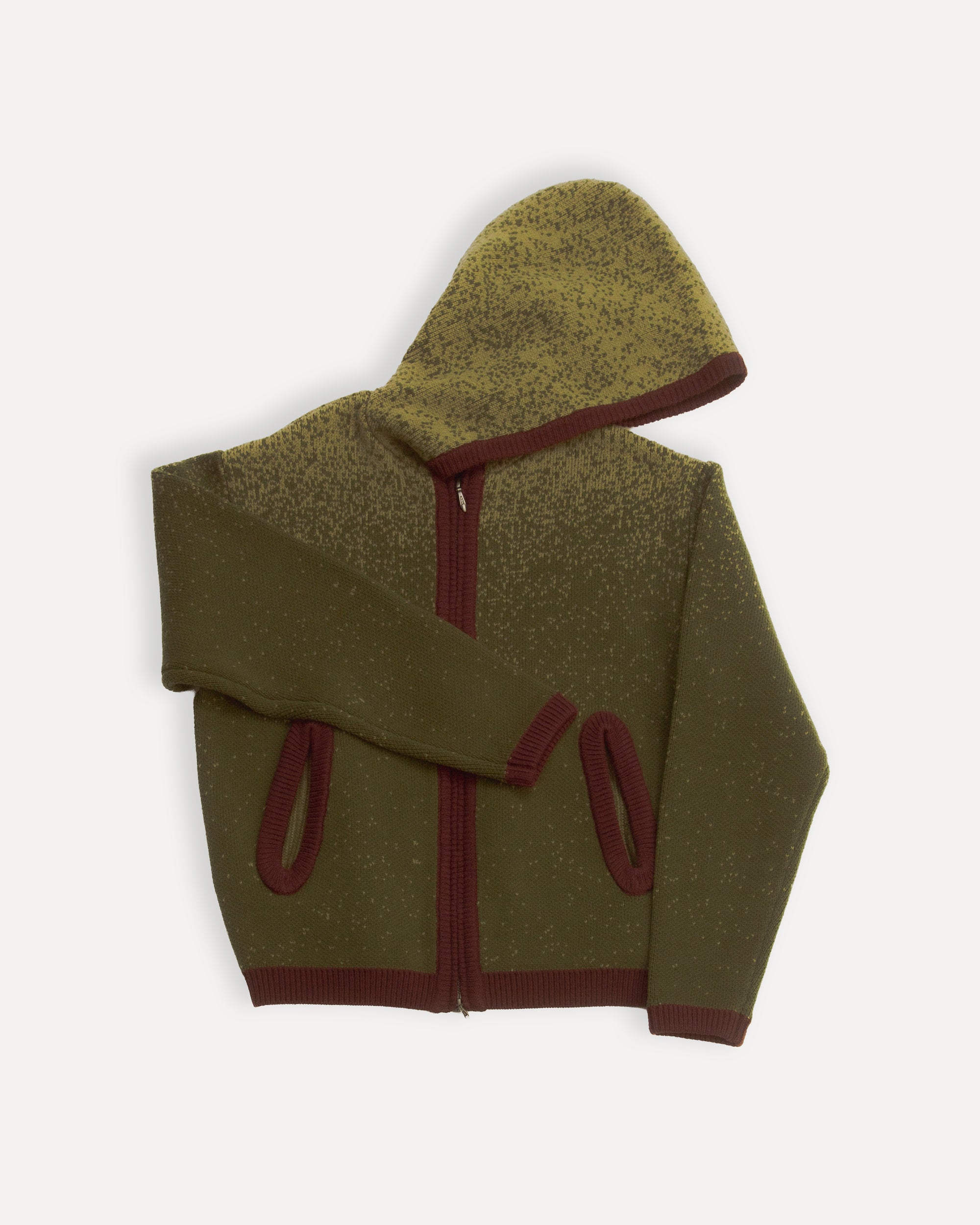 ”yukiyama” zip knit hoodie