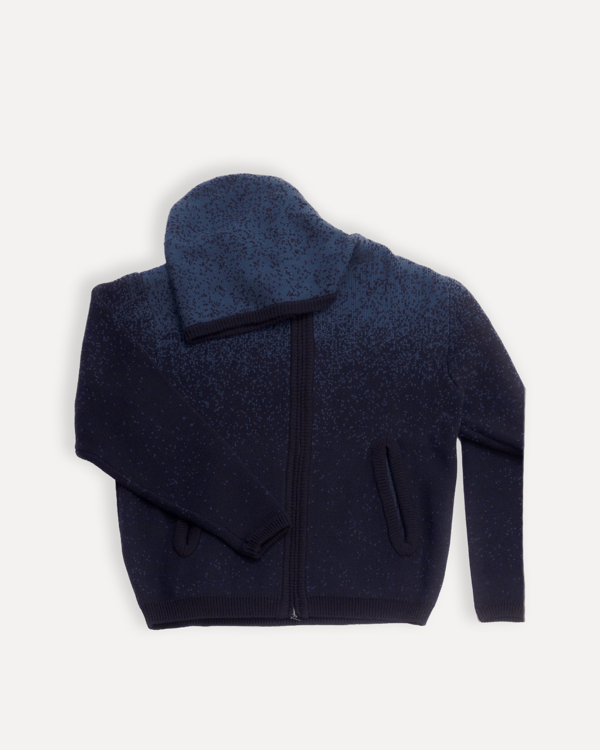 ”yukiyama” zip knit hoodie