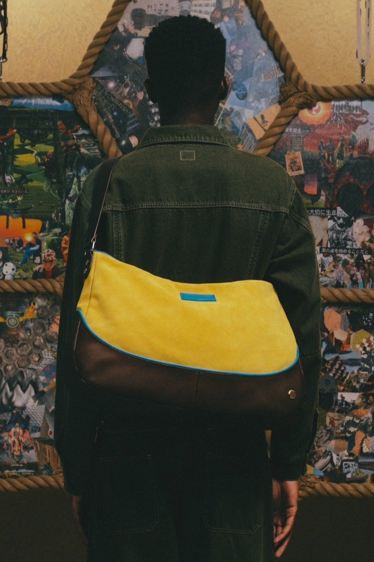 "leather piping" shoulder bag