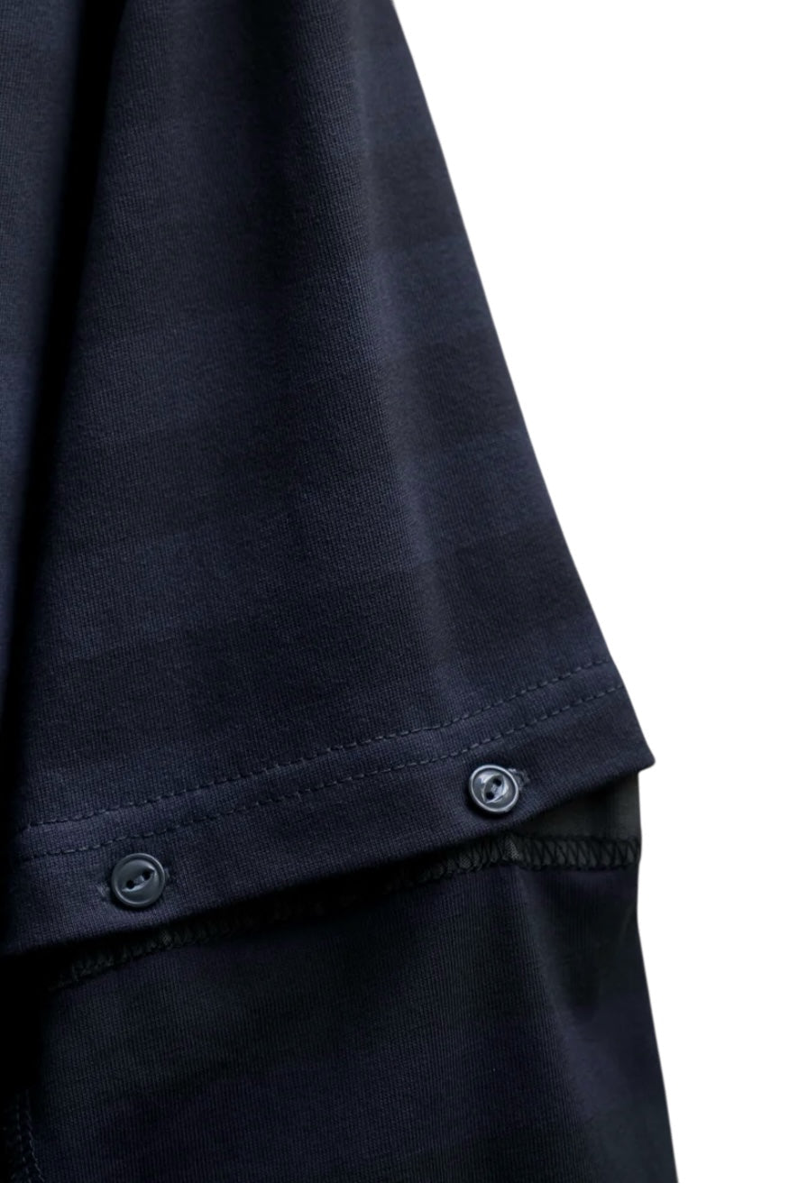 "horizontal stripe" reversible long sleeve t-shirt