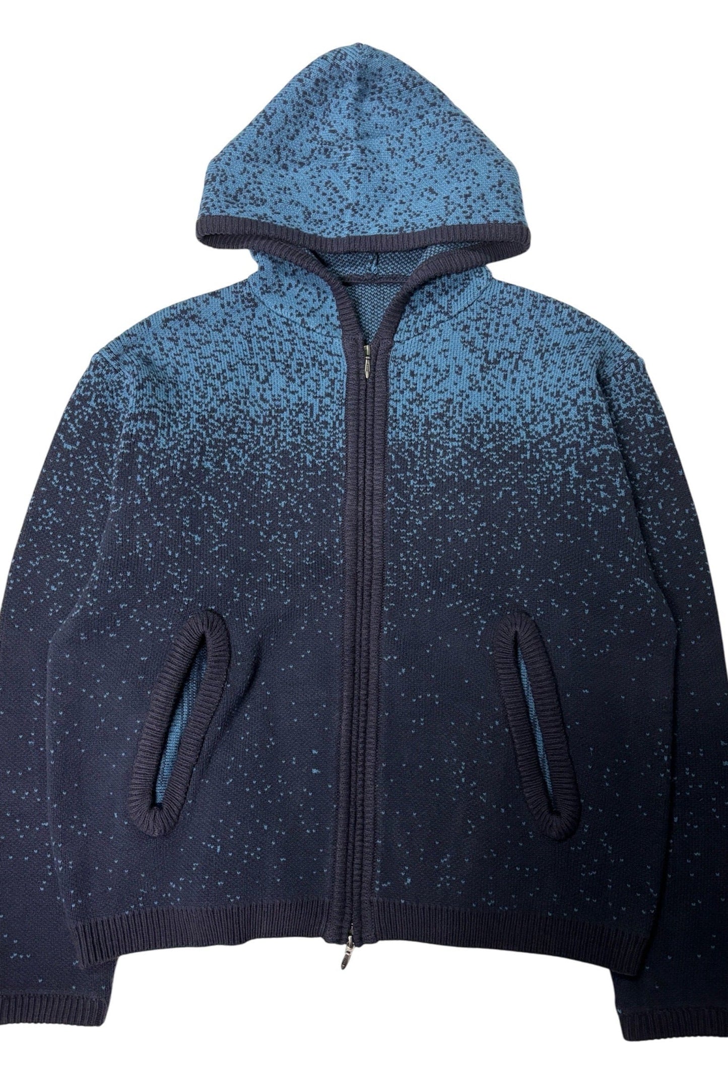 GRADATION ZIP KNIT HOODIE”YUKIYAMA”