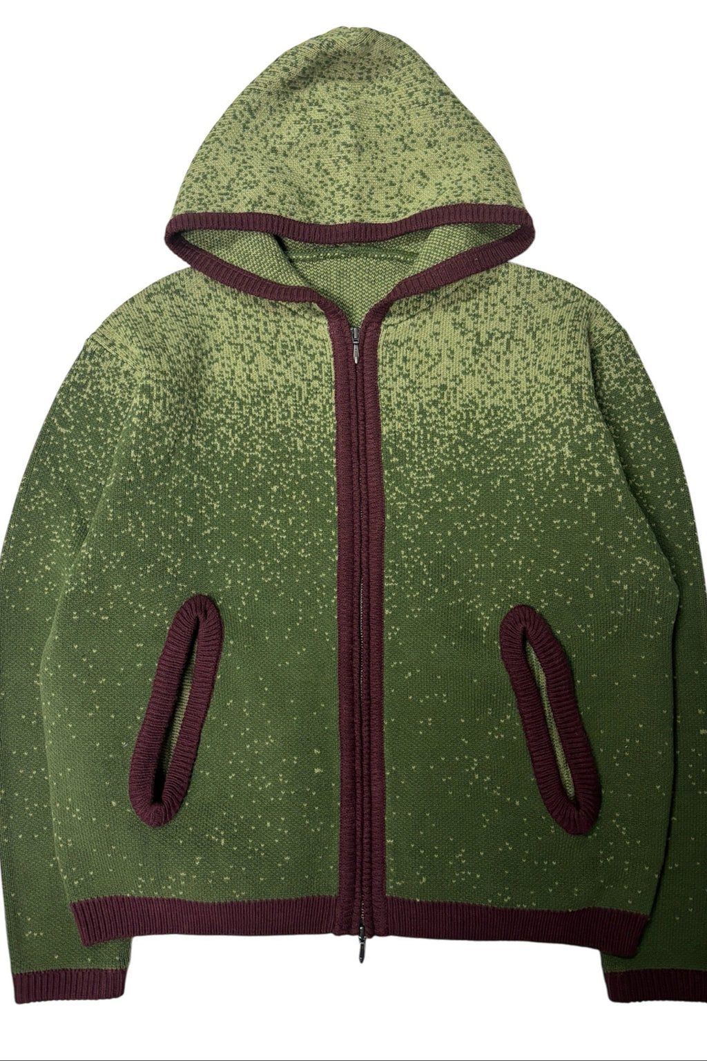 ”yukiyama” zip knit hoodie