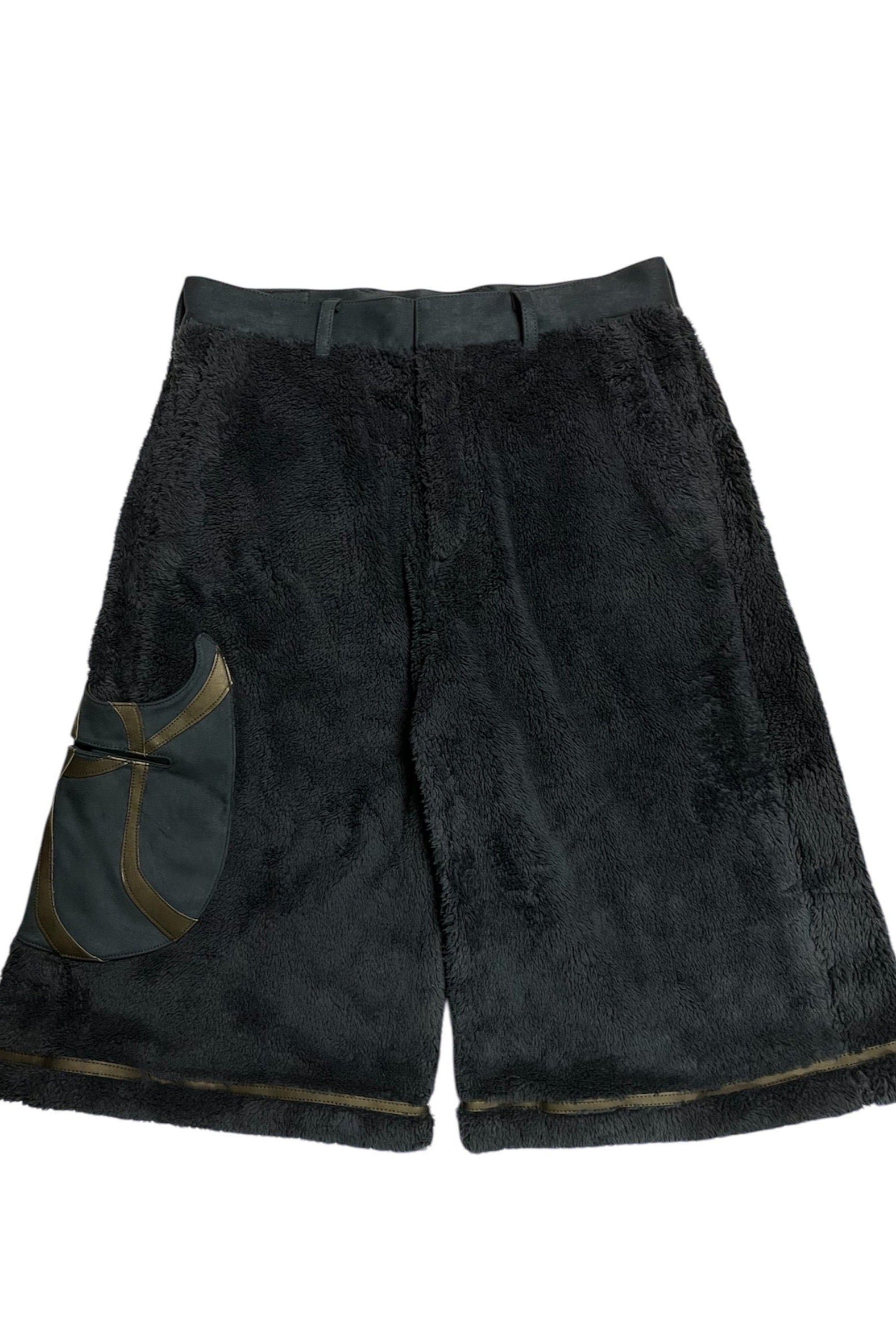 “tomo” boa/suede baggy shorts