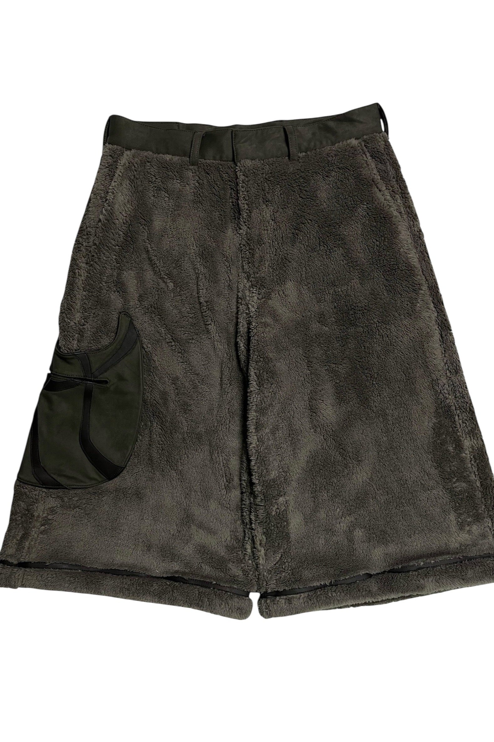 “tomo” boa/suede baggy shorts