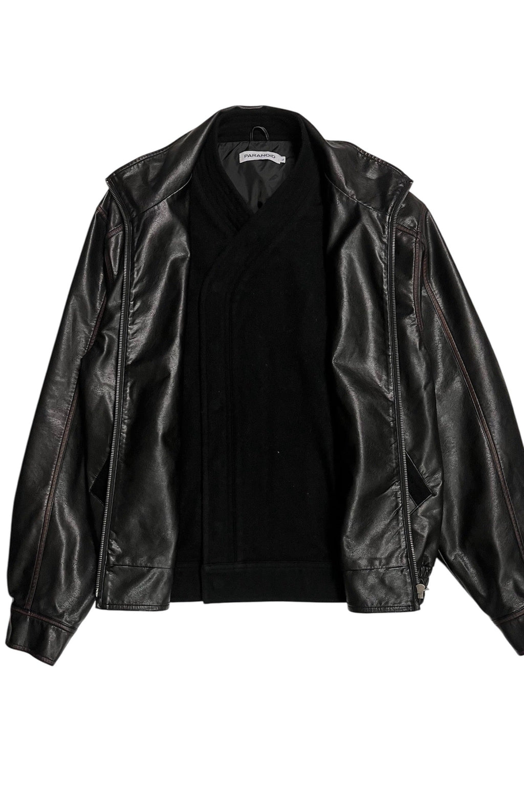 "dougi leather layered" jacket