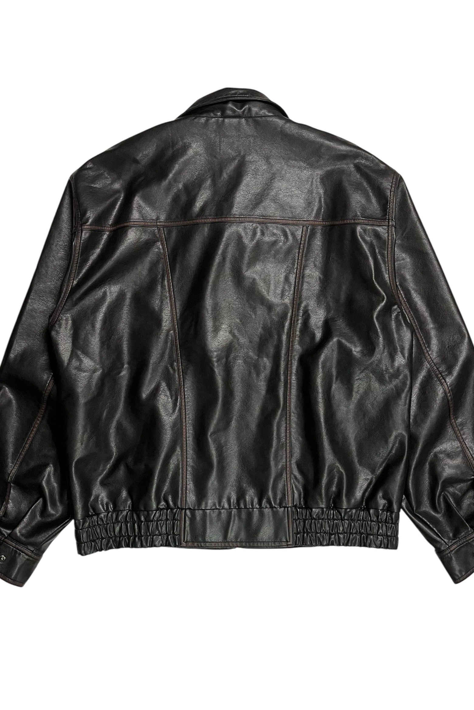 "dougi leather layered" jacket