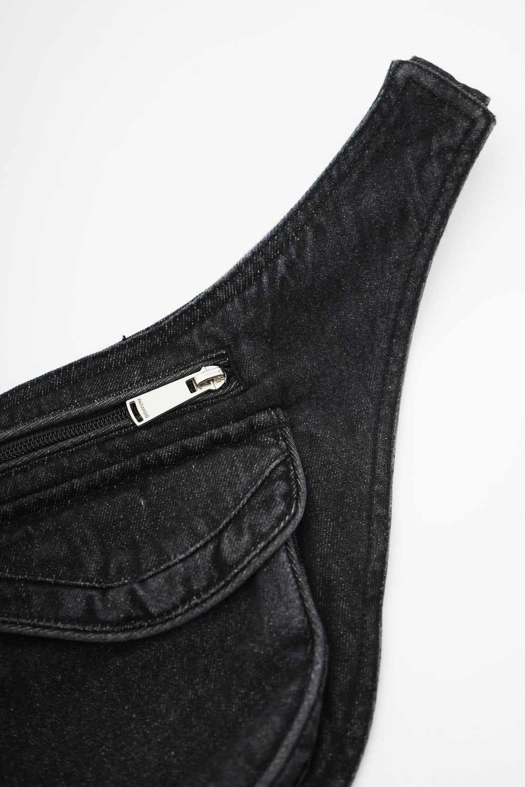 "whashed" denim waist bag