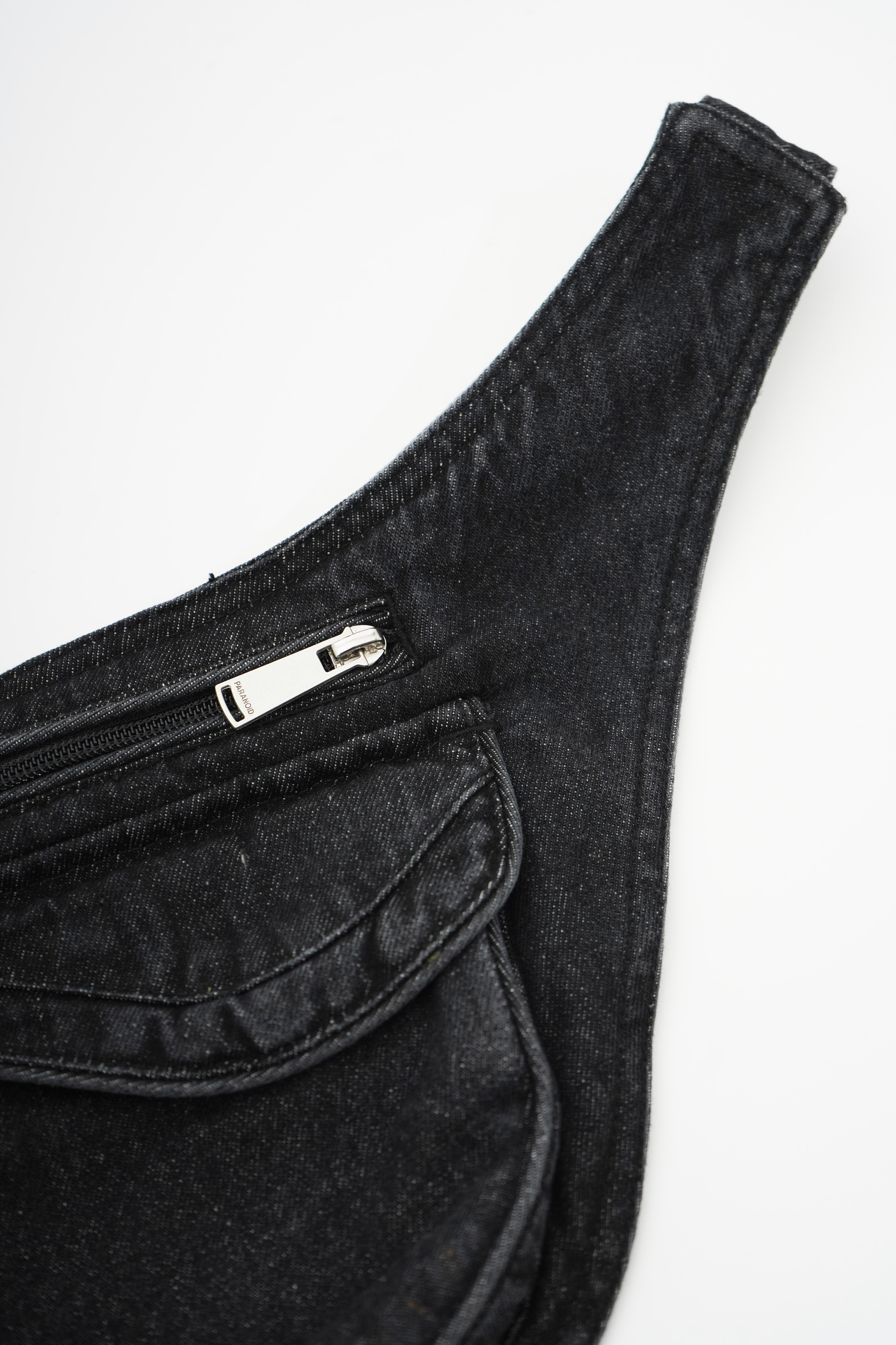 "whashed" denim waist bag