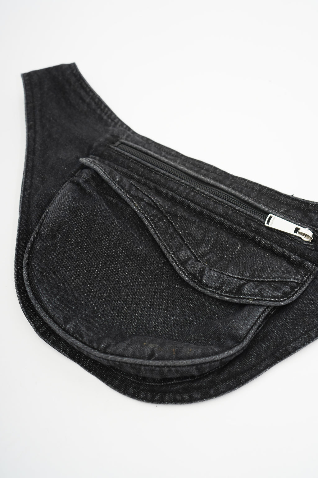 "whashed" denim waist bag