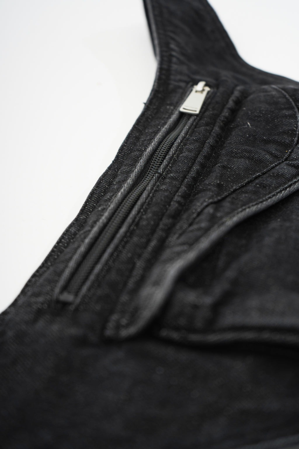 "whashed" denim waist bag