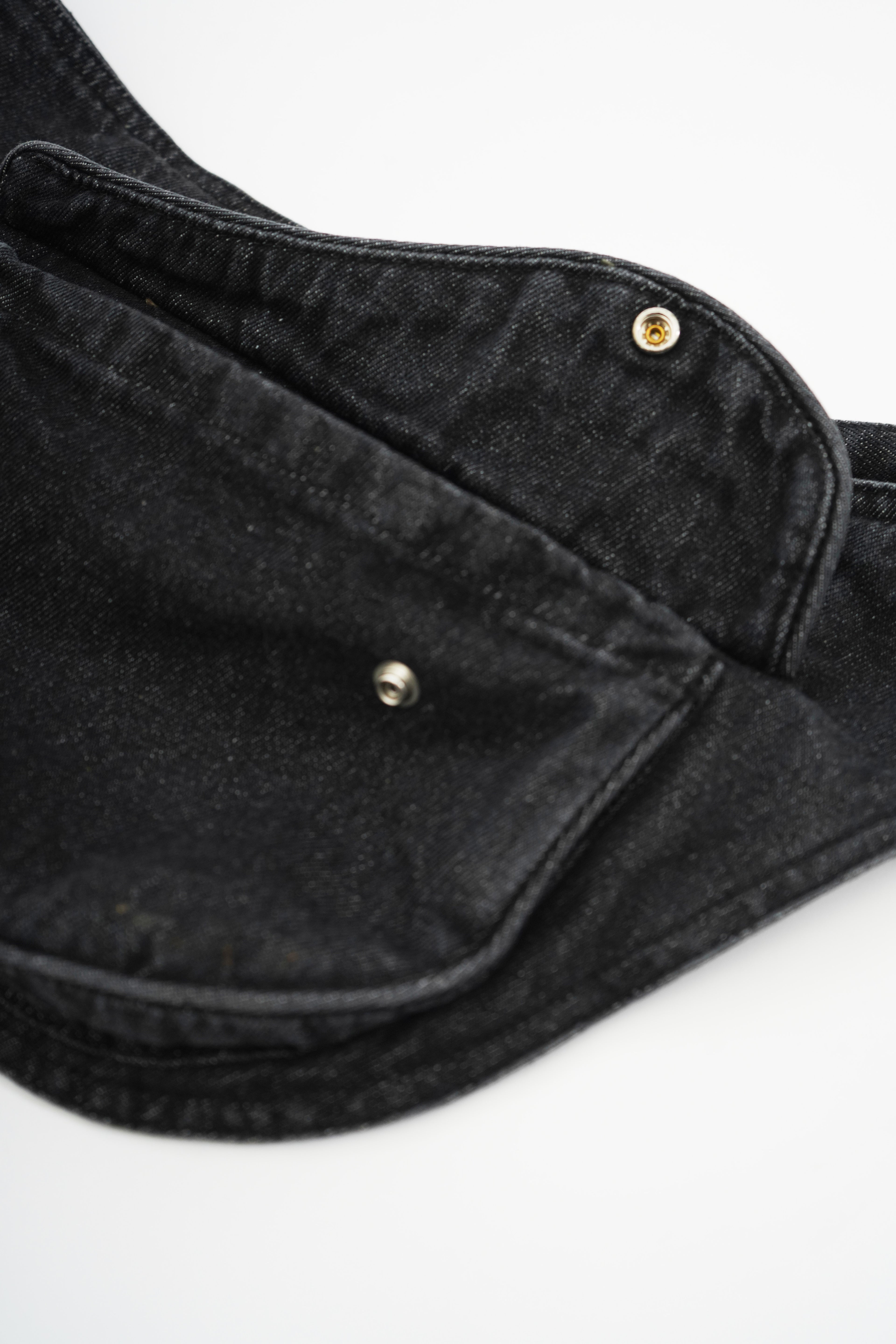 "whashed" denim waist bag